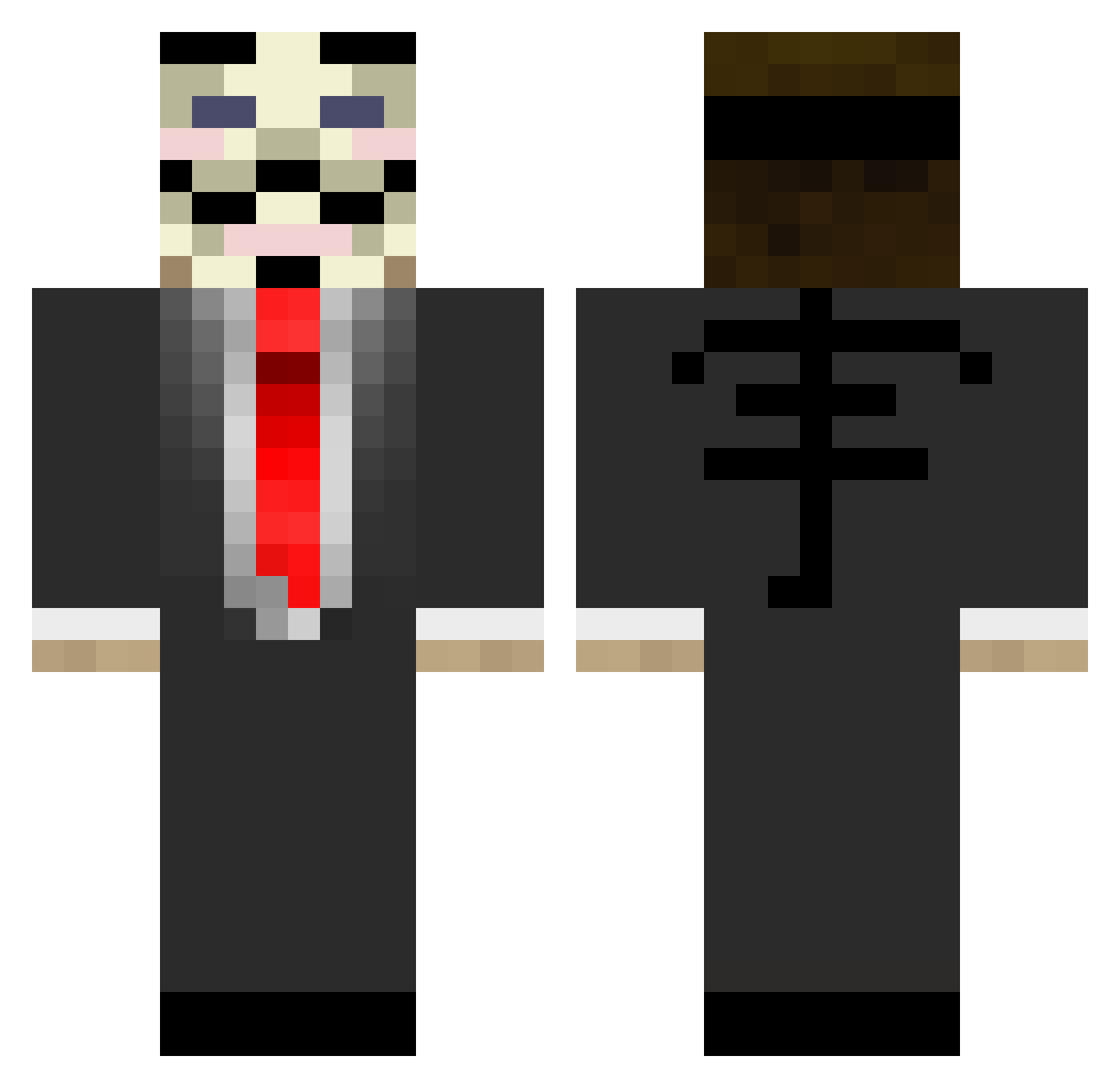 YouNiko666 Minecraft skin, front and back view