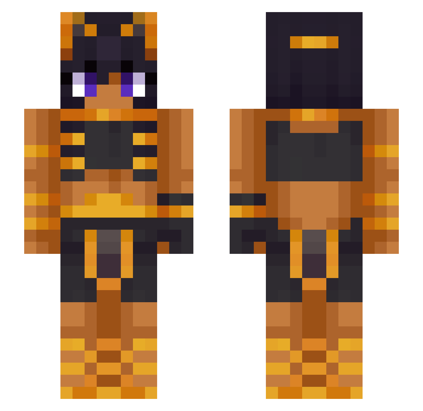 DemonPotato952 Minecraft skin, front and back view