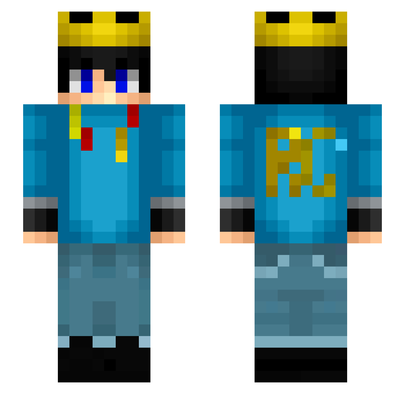Rusify Minecraft skin, front and back view