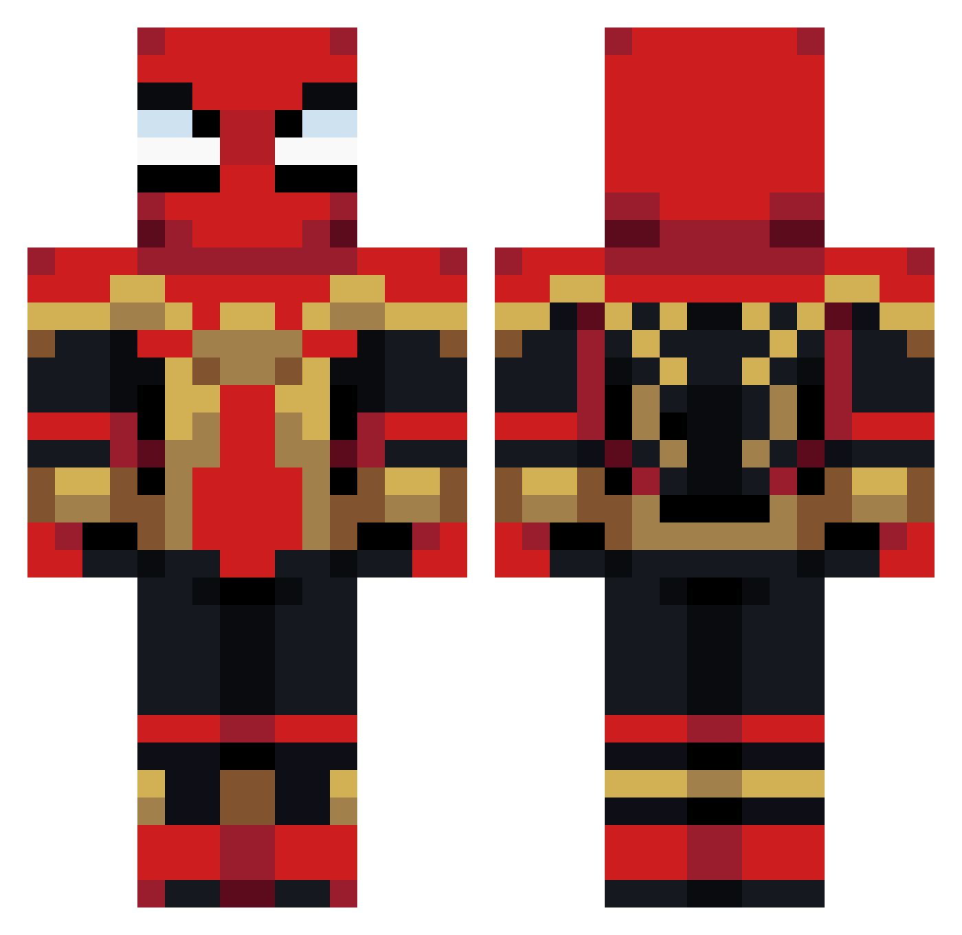 Thwp Minecraft skin, front and back view