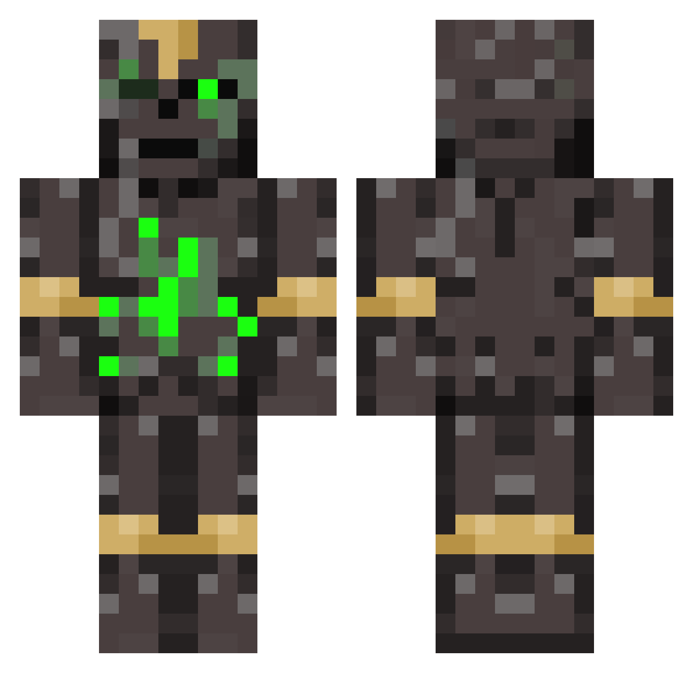 ShiroPhoenixx Minecraft skin, front and back view