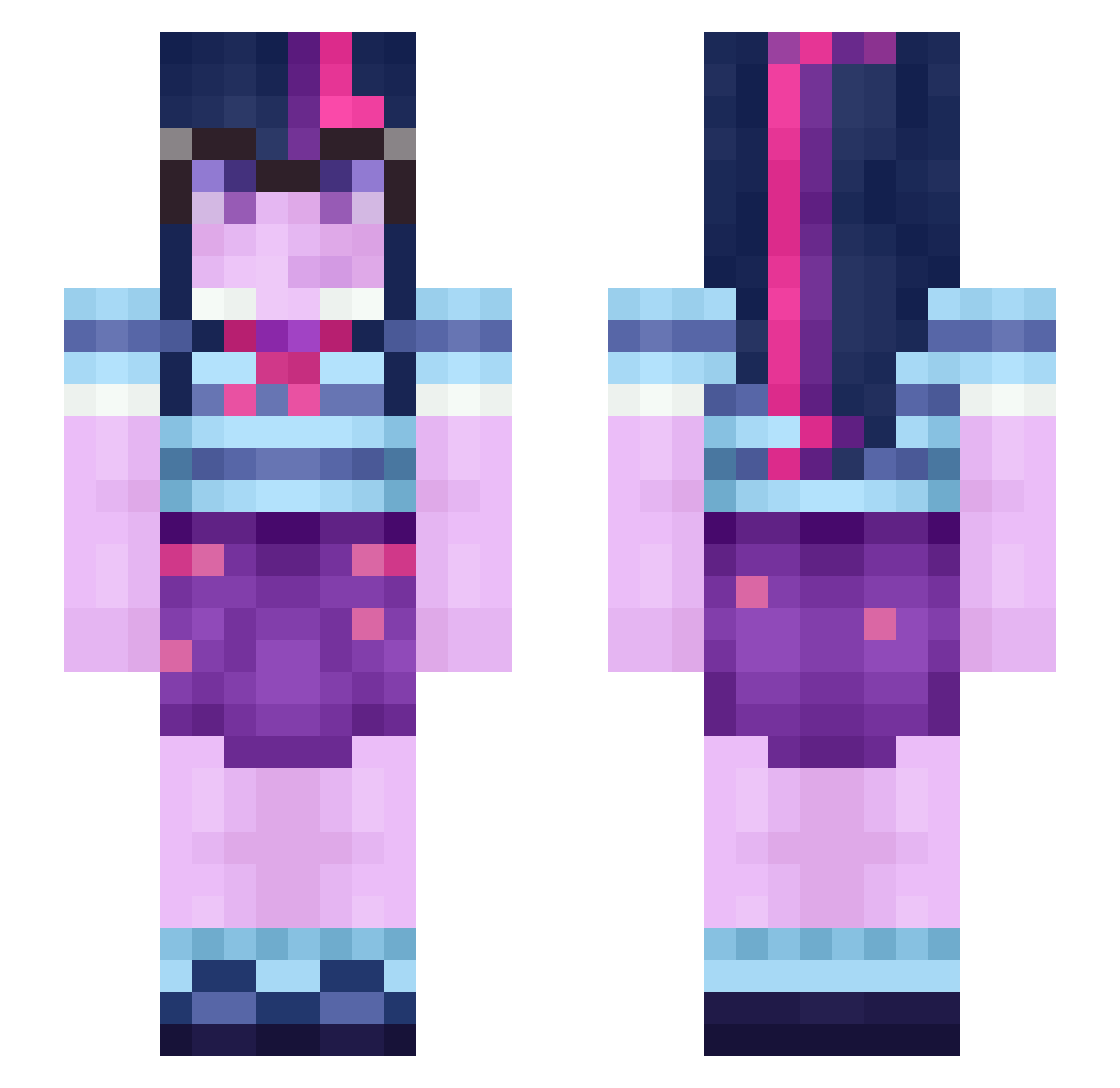 chepaid Minecraft skin, front and back view