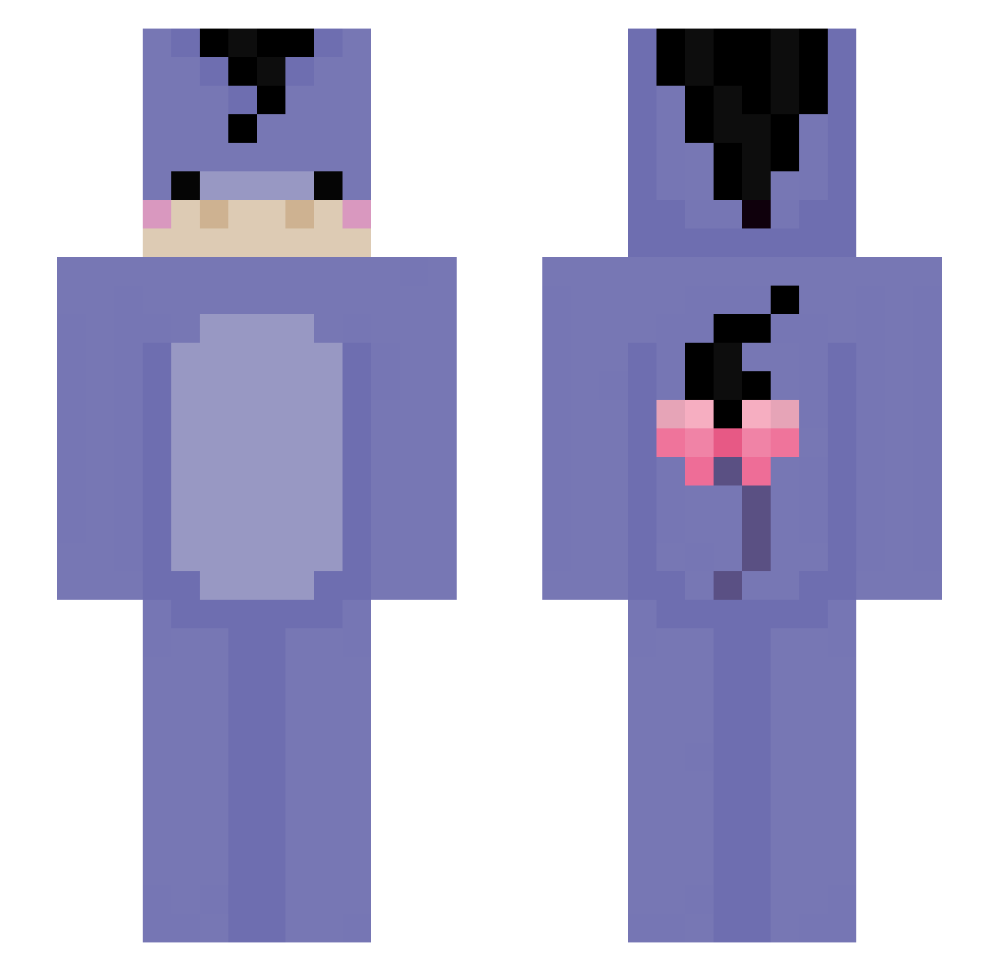 4AD4 Minecraft skin, front and back view