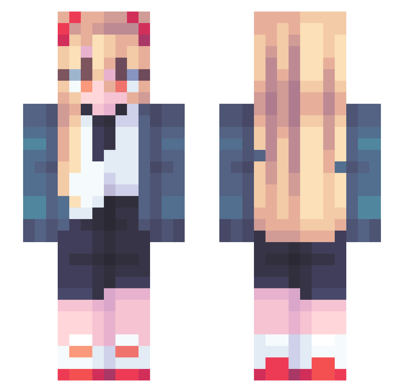 Hlis Minecraft skin, front and back view