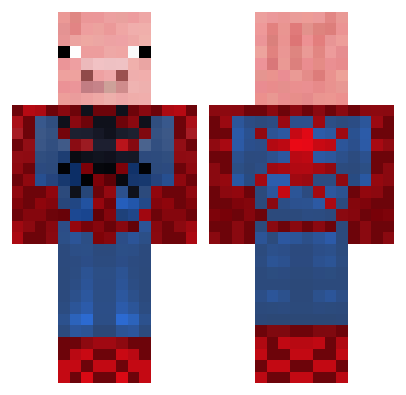 Ginnyfein Minecraft skin, front and back view