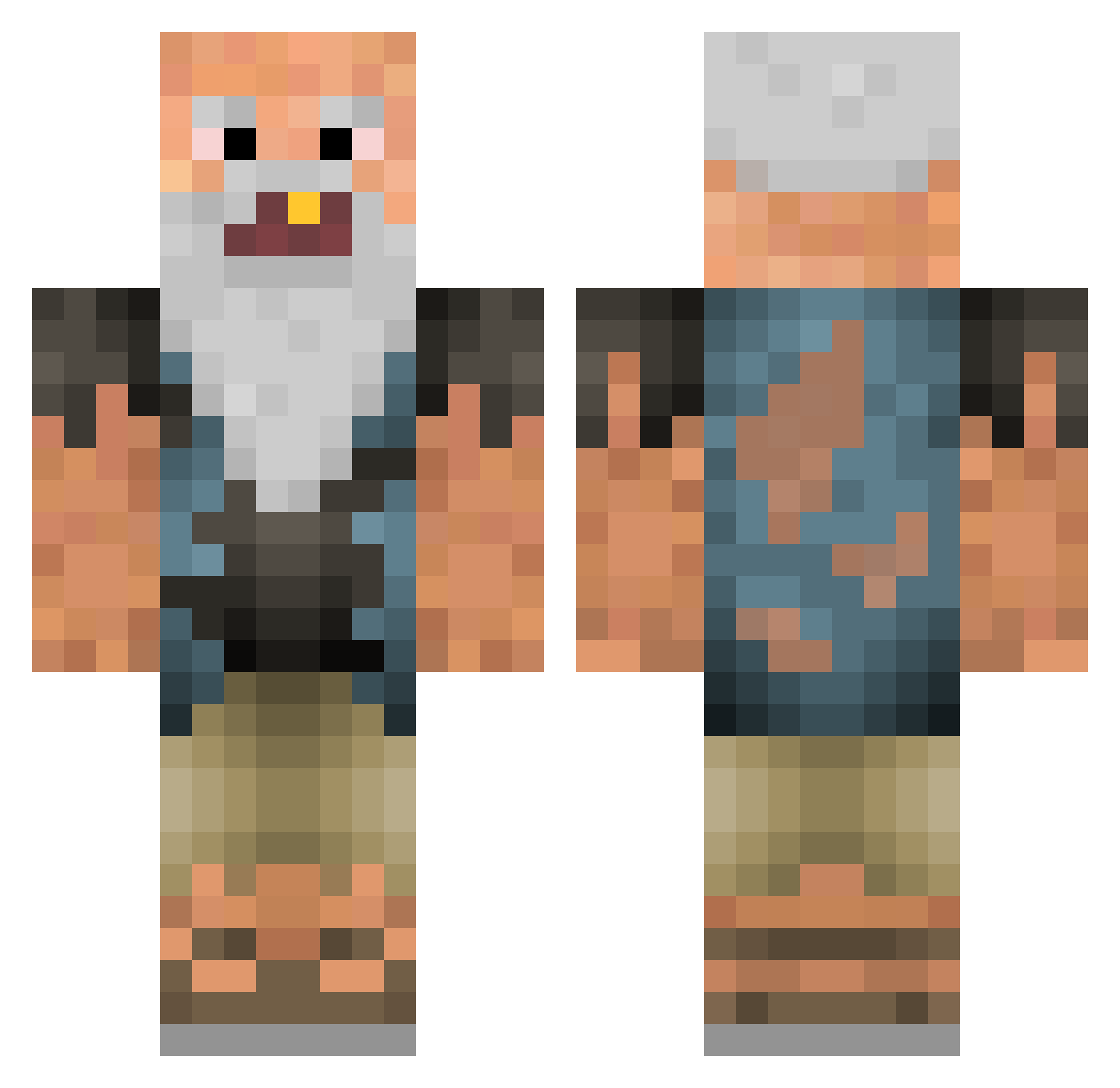 SpicySlicy Minecraft skin, front and back view