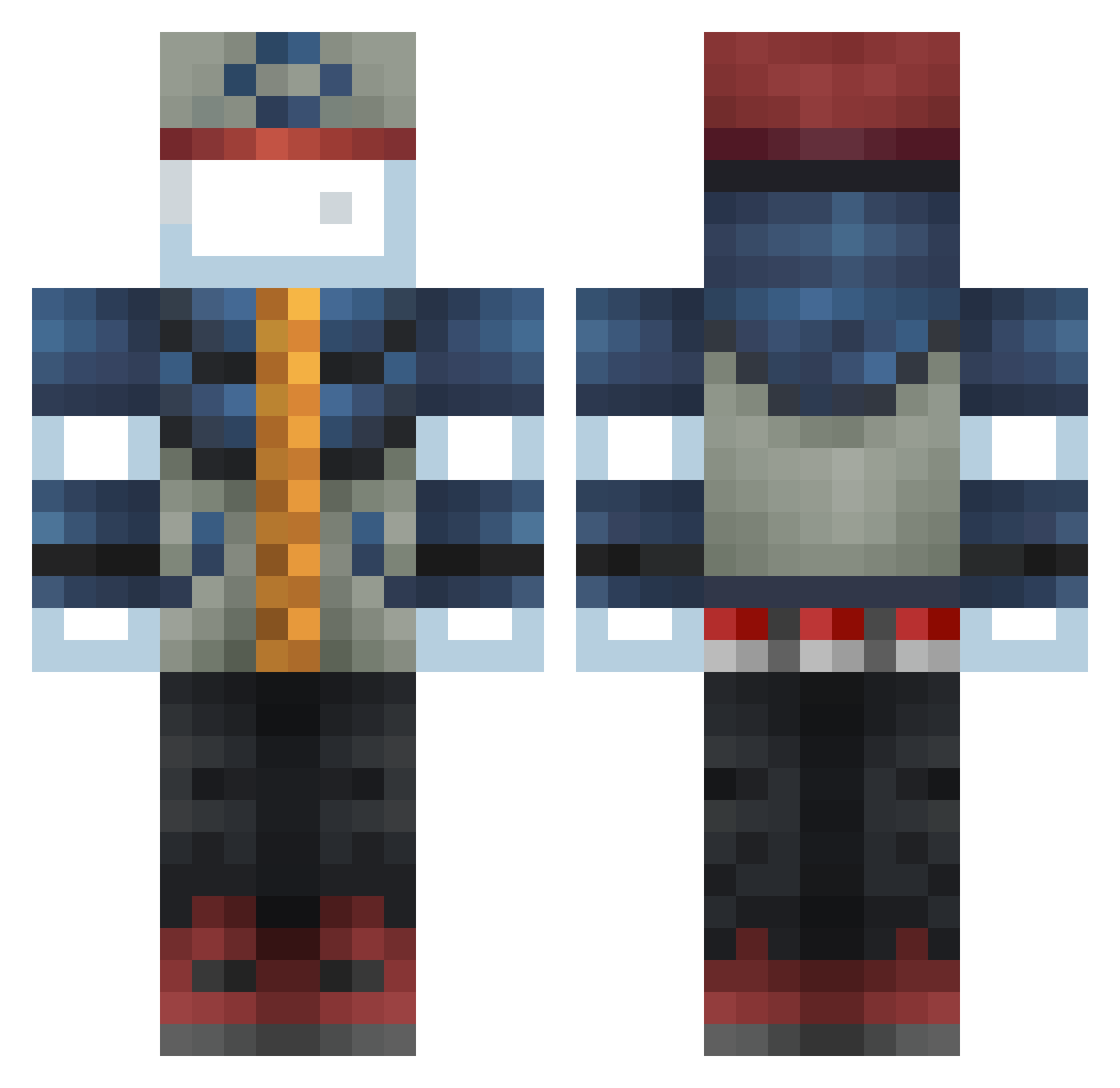 Alxuna Minecraft skin, front and back view