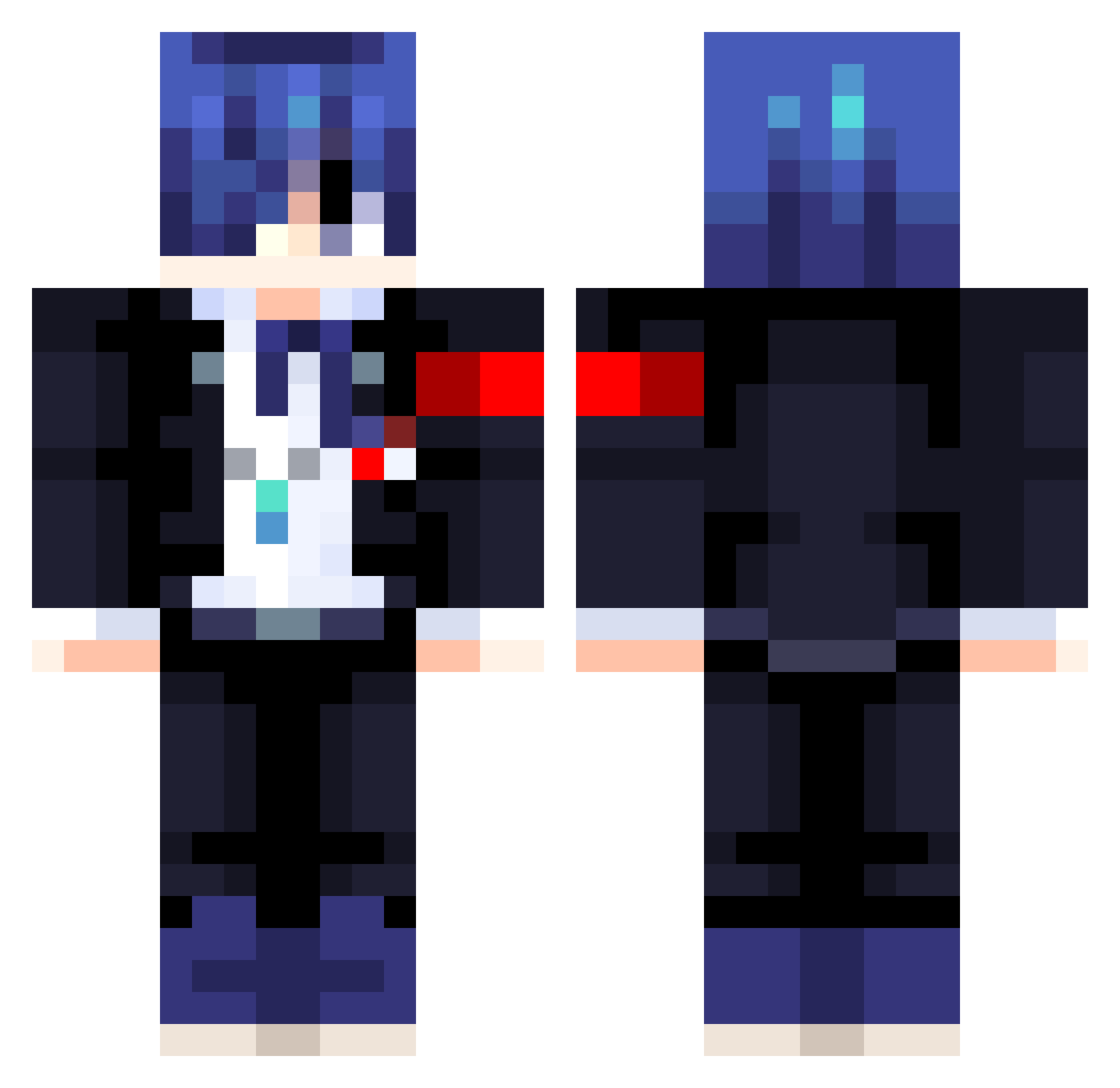COMPULSD Minecraft skin, front and back view