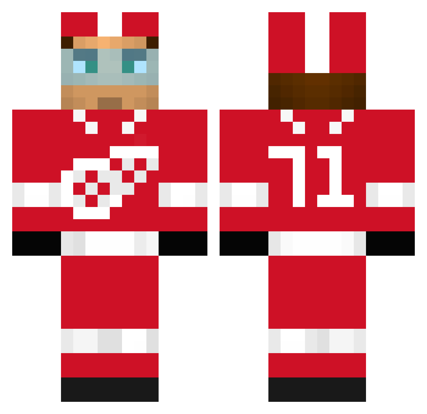 TacticLuca Minecraft skin, front and back view