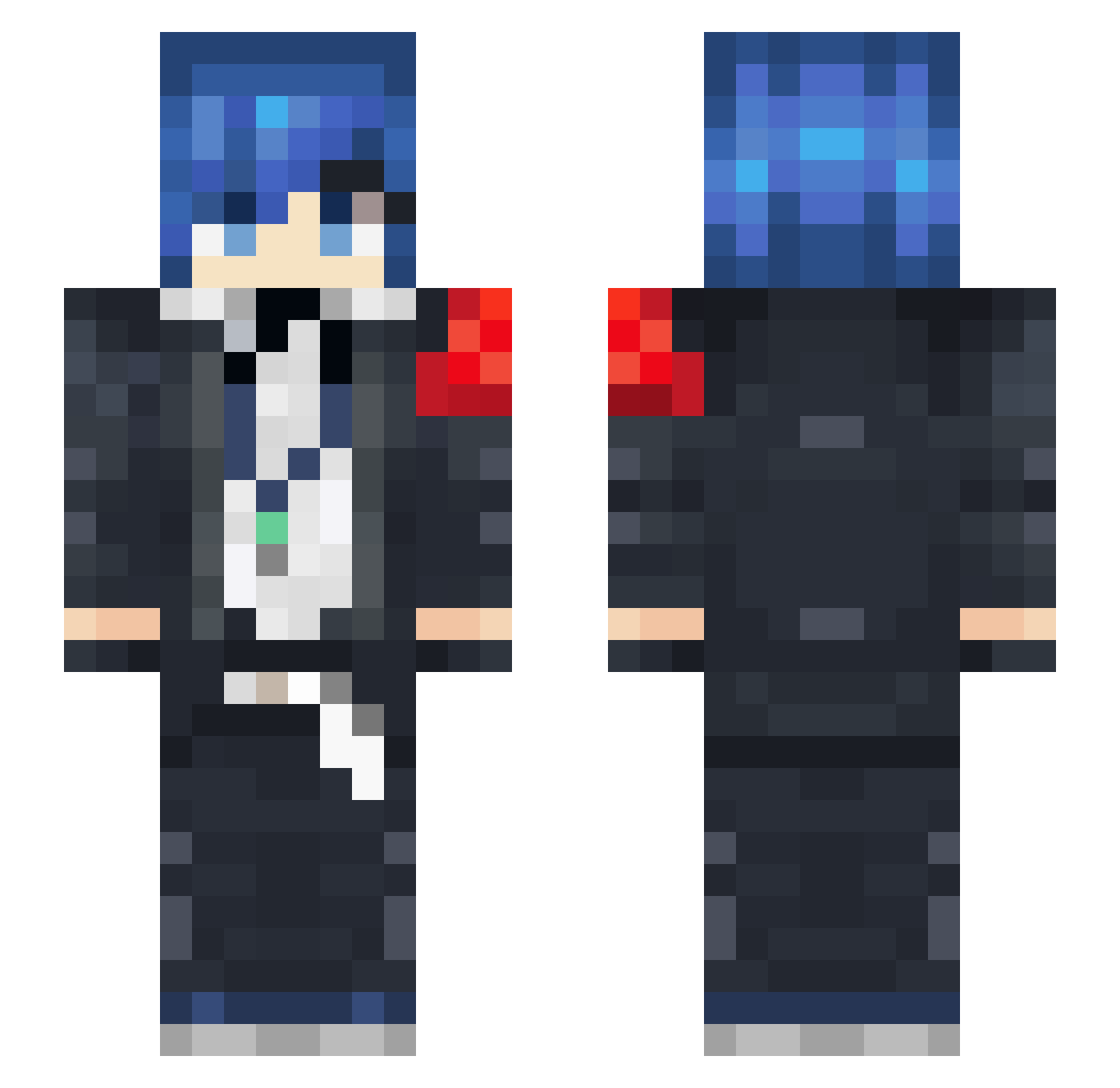 Strudebytes Minecraft skin, front and back view