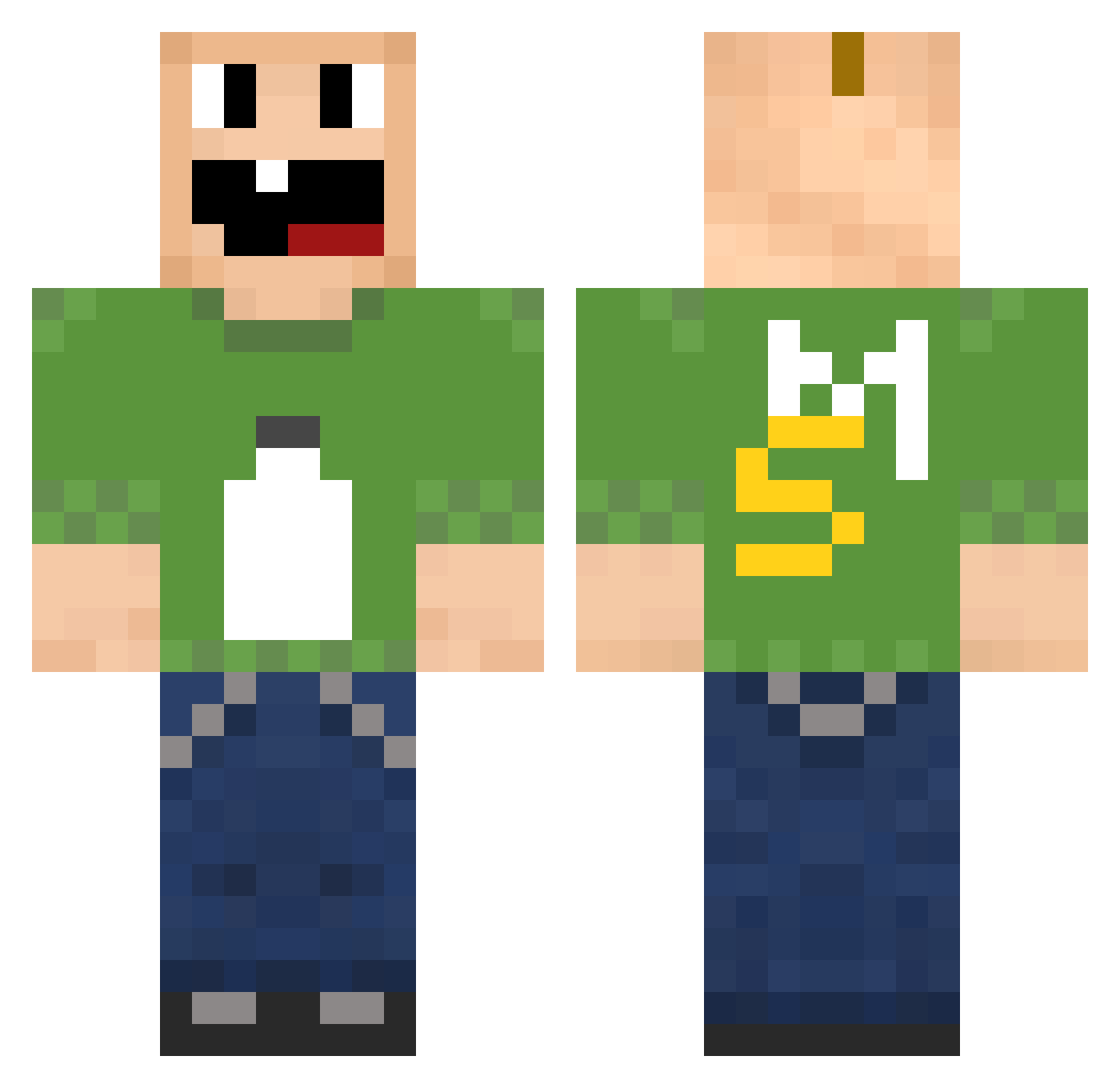EnteGabriel Minecraft skin, front and back view