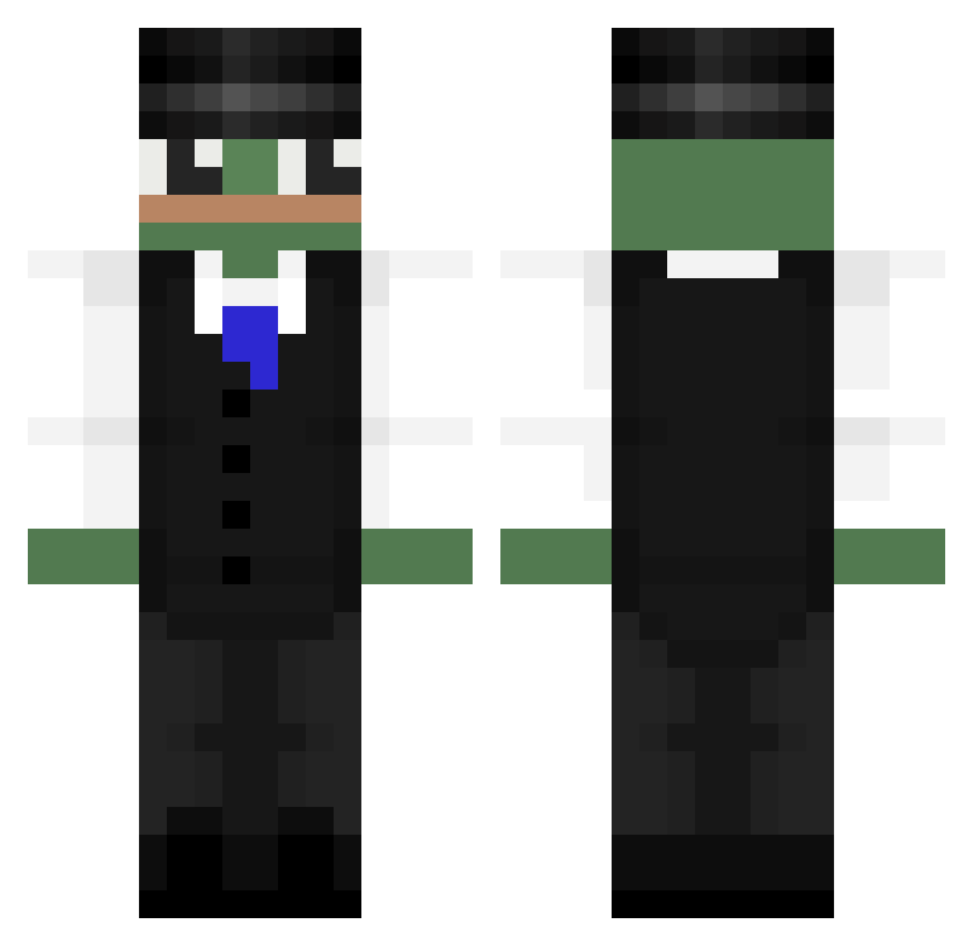 SyFiu Minecraft skin, front and back view