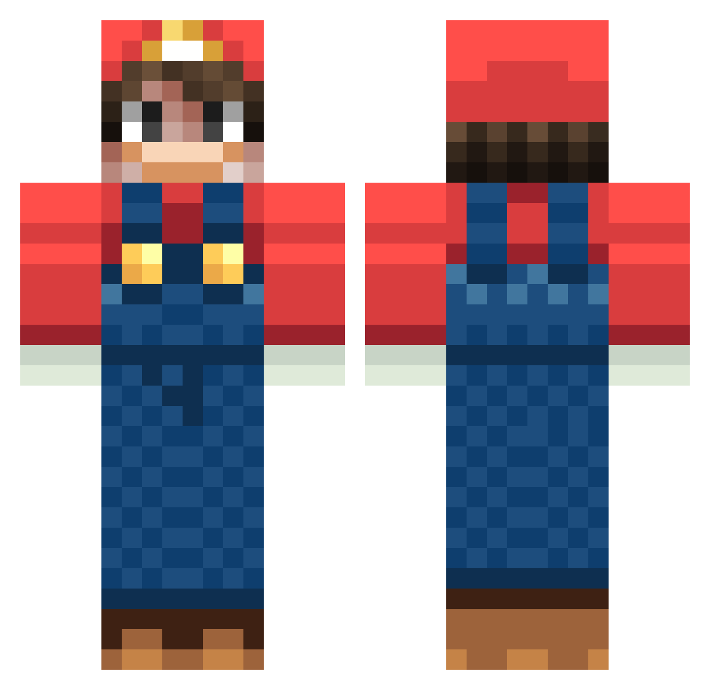 riseoftheworld Minecraft skin, front and back view