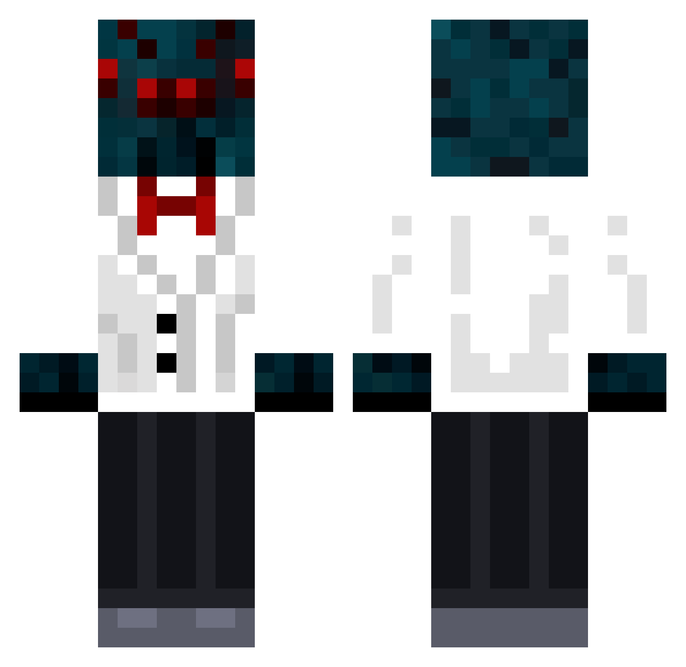 J3T123 Minecraft skin, front and back view