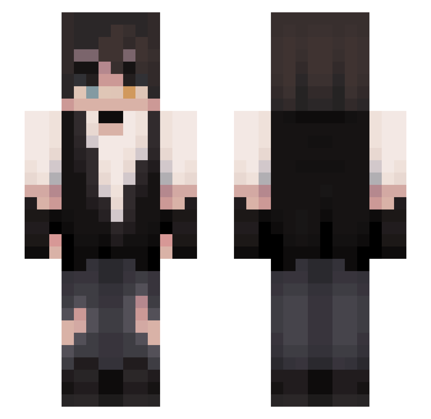 XxZroyaxX Minecraft skin, front and back view