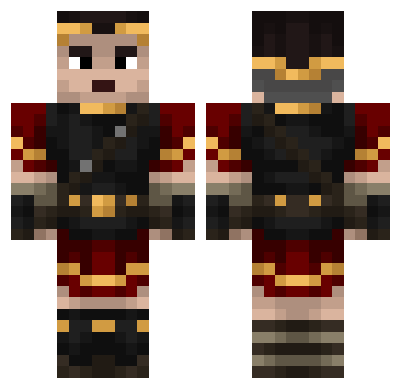 Aerulcliff Minecraft skin, front and back view