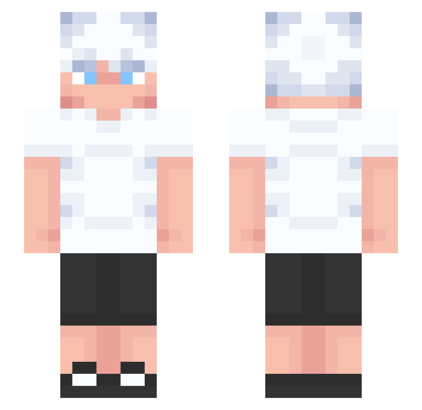 2DisBack Minecraft skin, front and back view