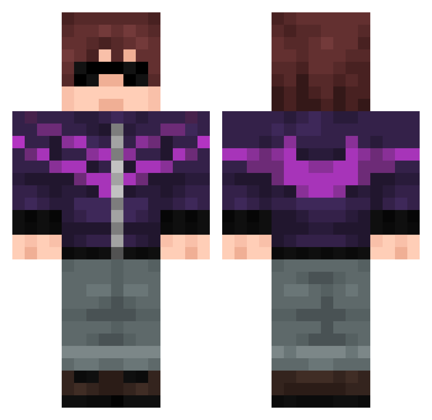WaytoH Minecraft skin, front and back view