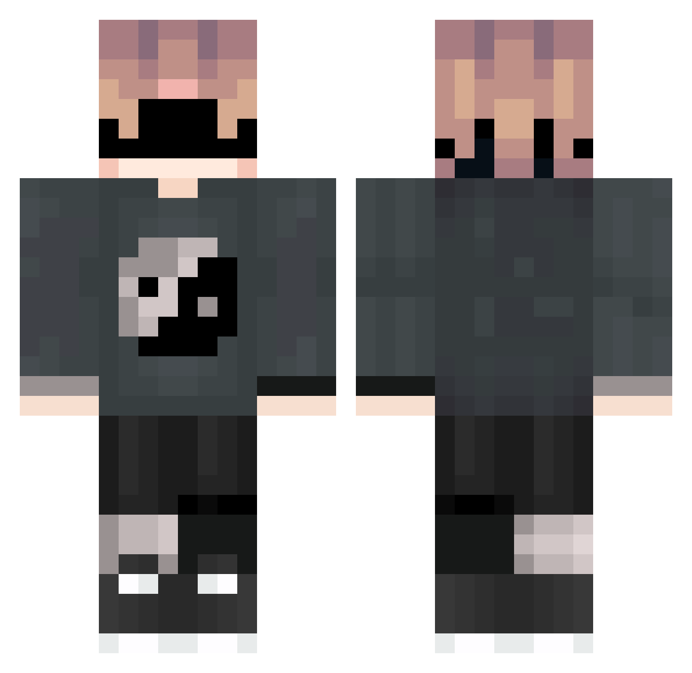 EddyOff Minecraft skin, front and back view