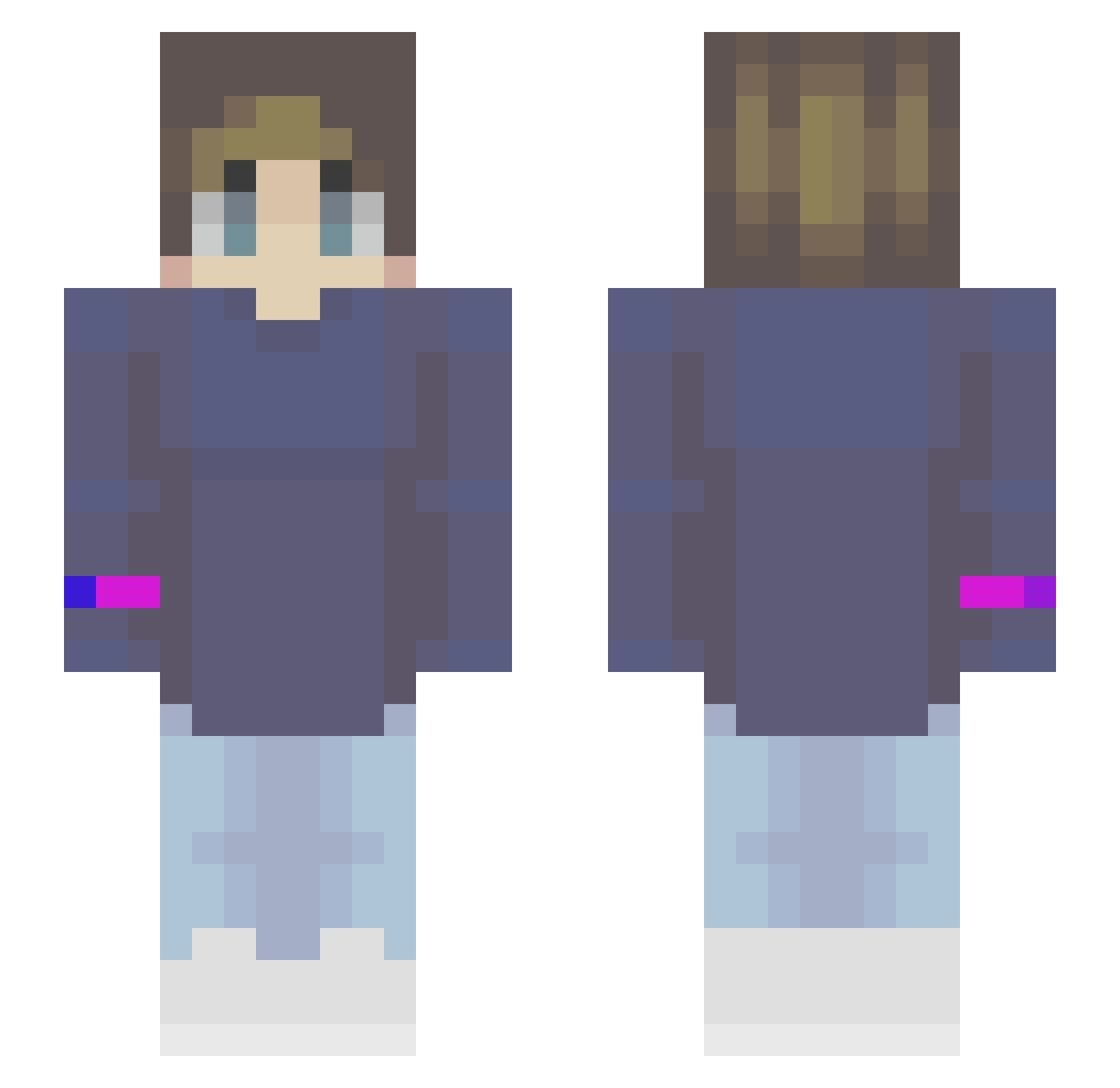 TooMinty24 Minecraft skin, front and back view