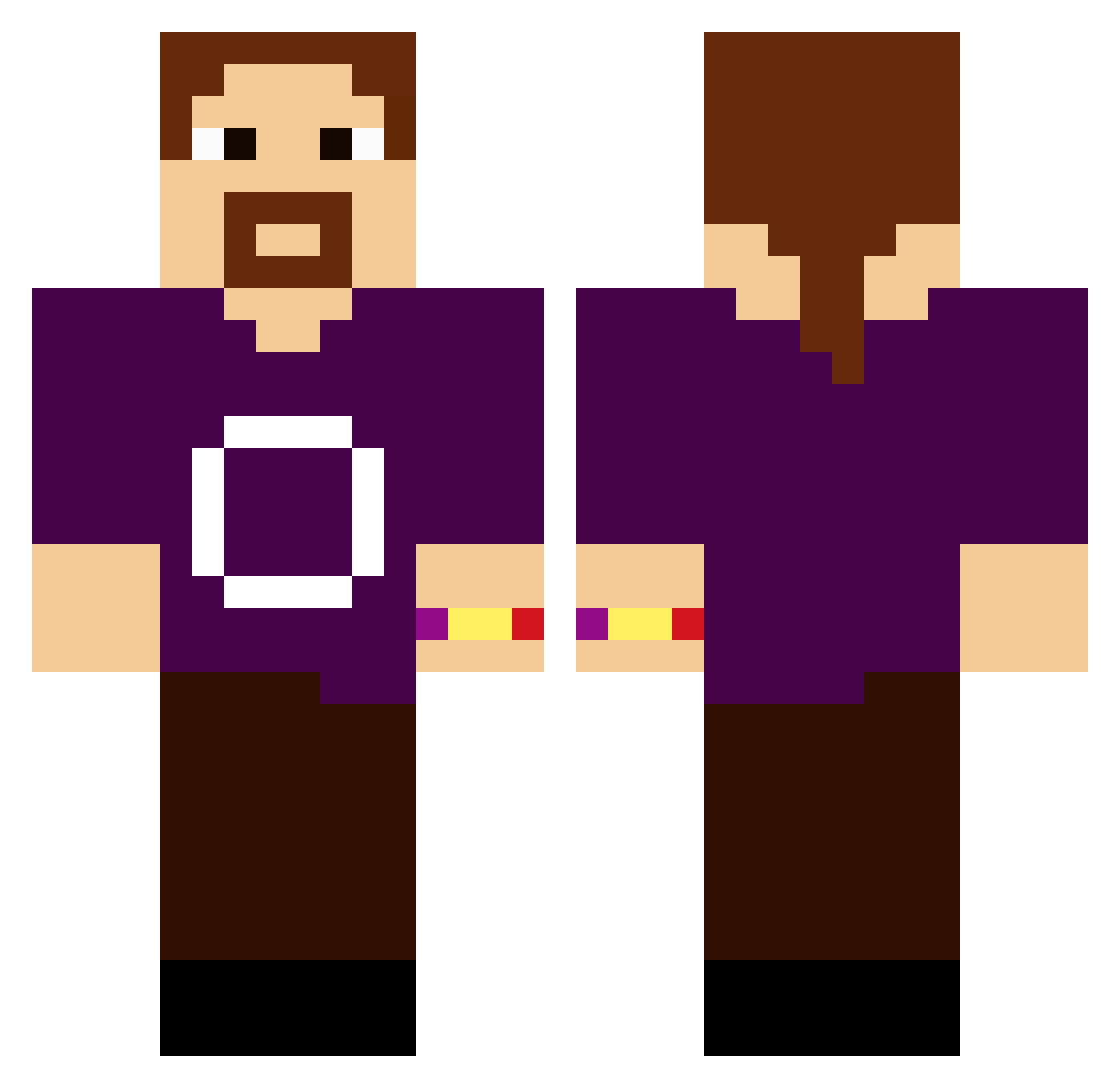 Rubeku25 Minecraft skin, front and back view