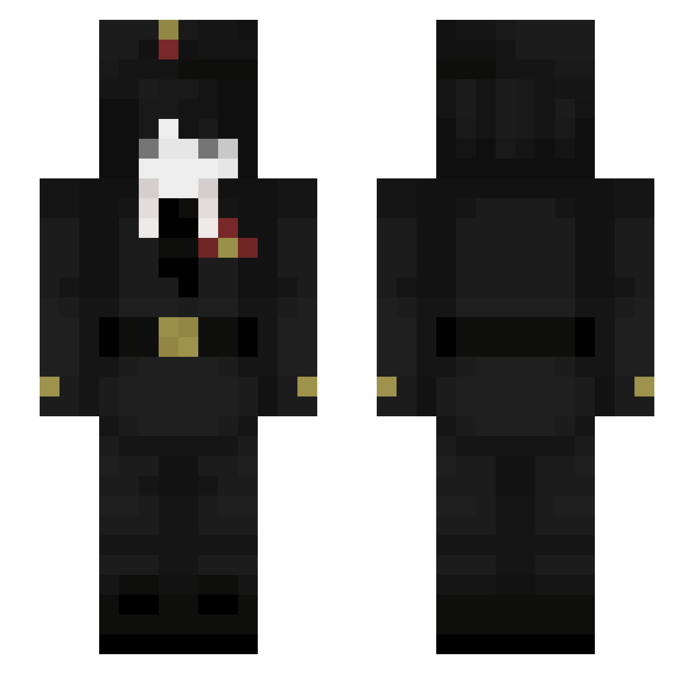 uamon Minecraft skin, front and back view