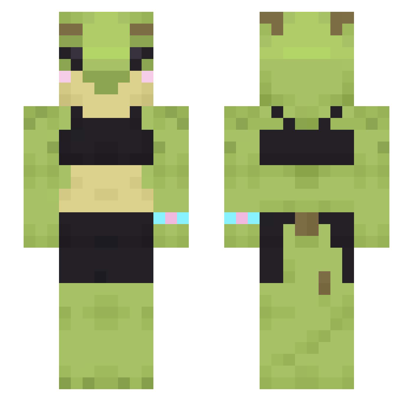 Jeniffer Minecraft skin, front and back view
