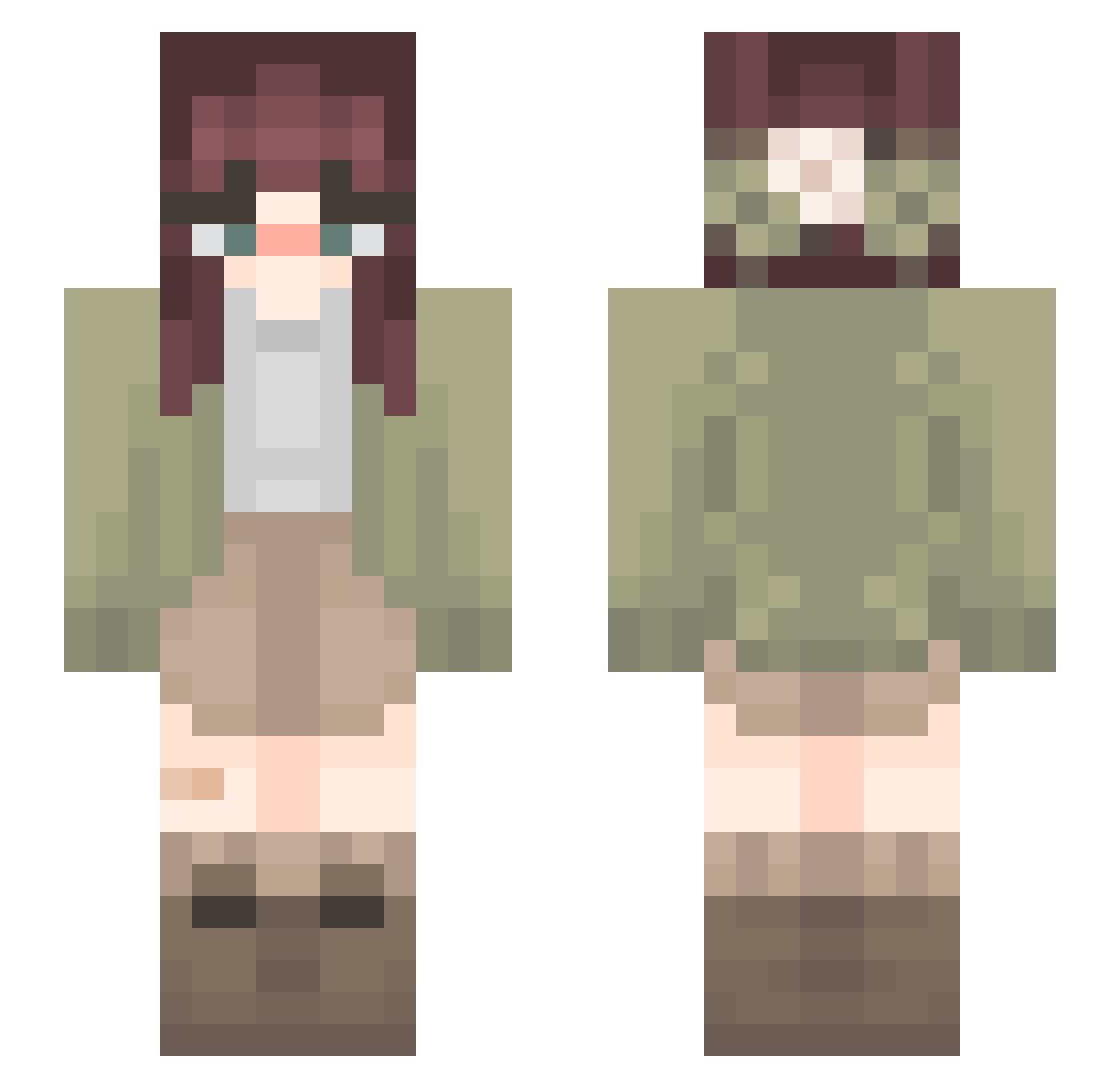 xAksia_ Minecraft skin, front and back view