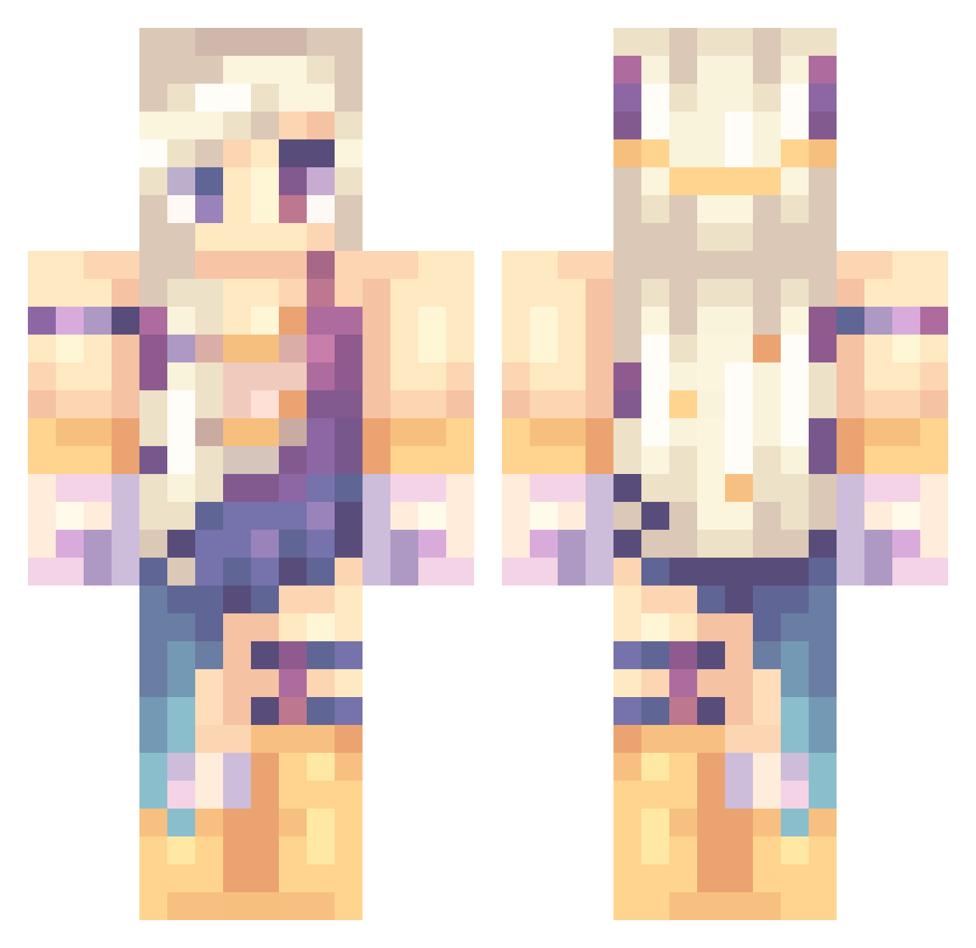Sunlit Minecraft skin, front and back view