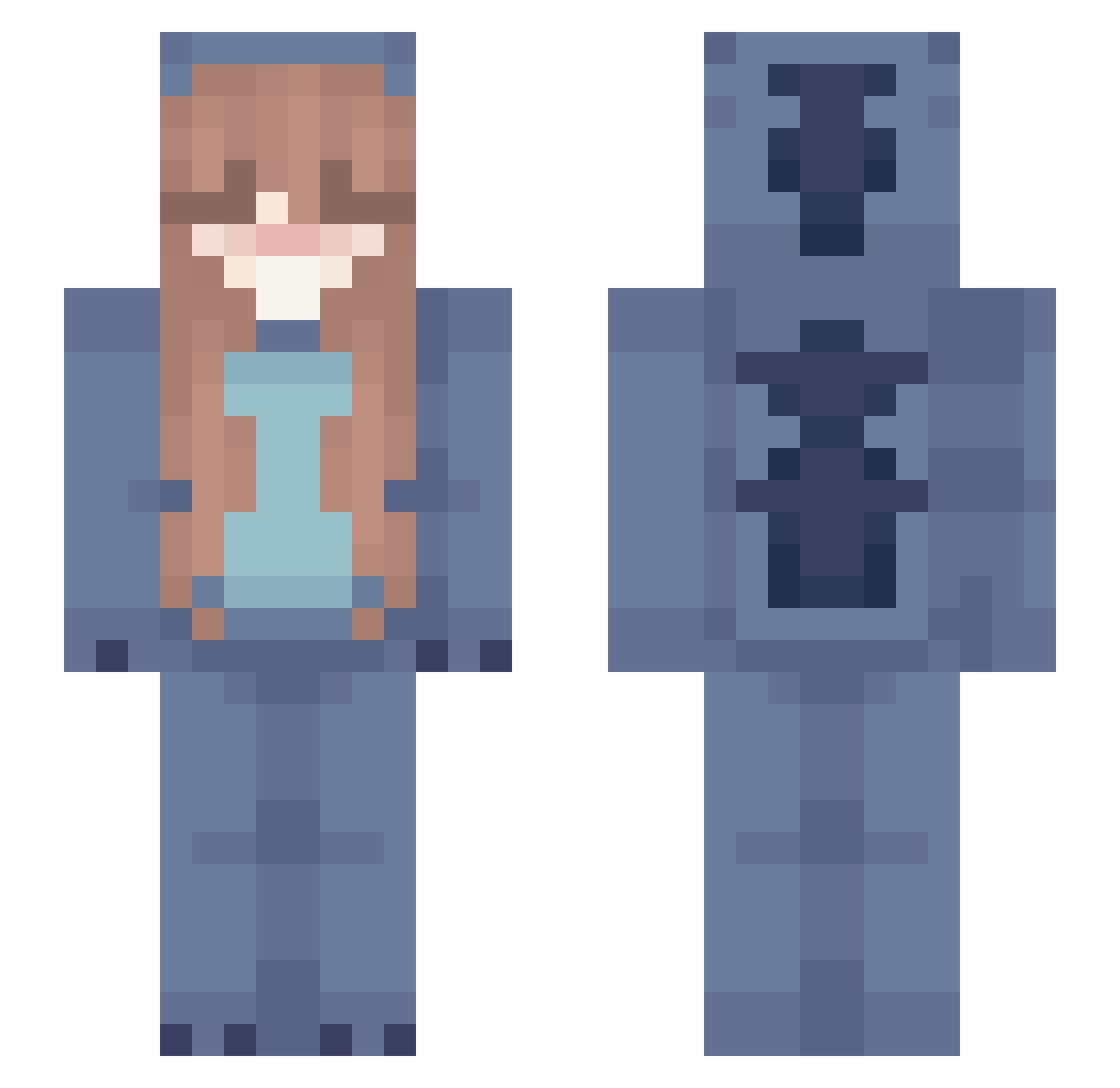 StarXD Minecraft skin, front and back view