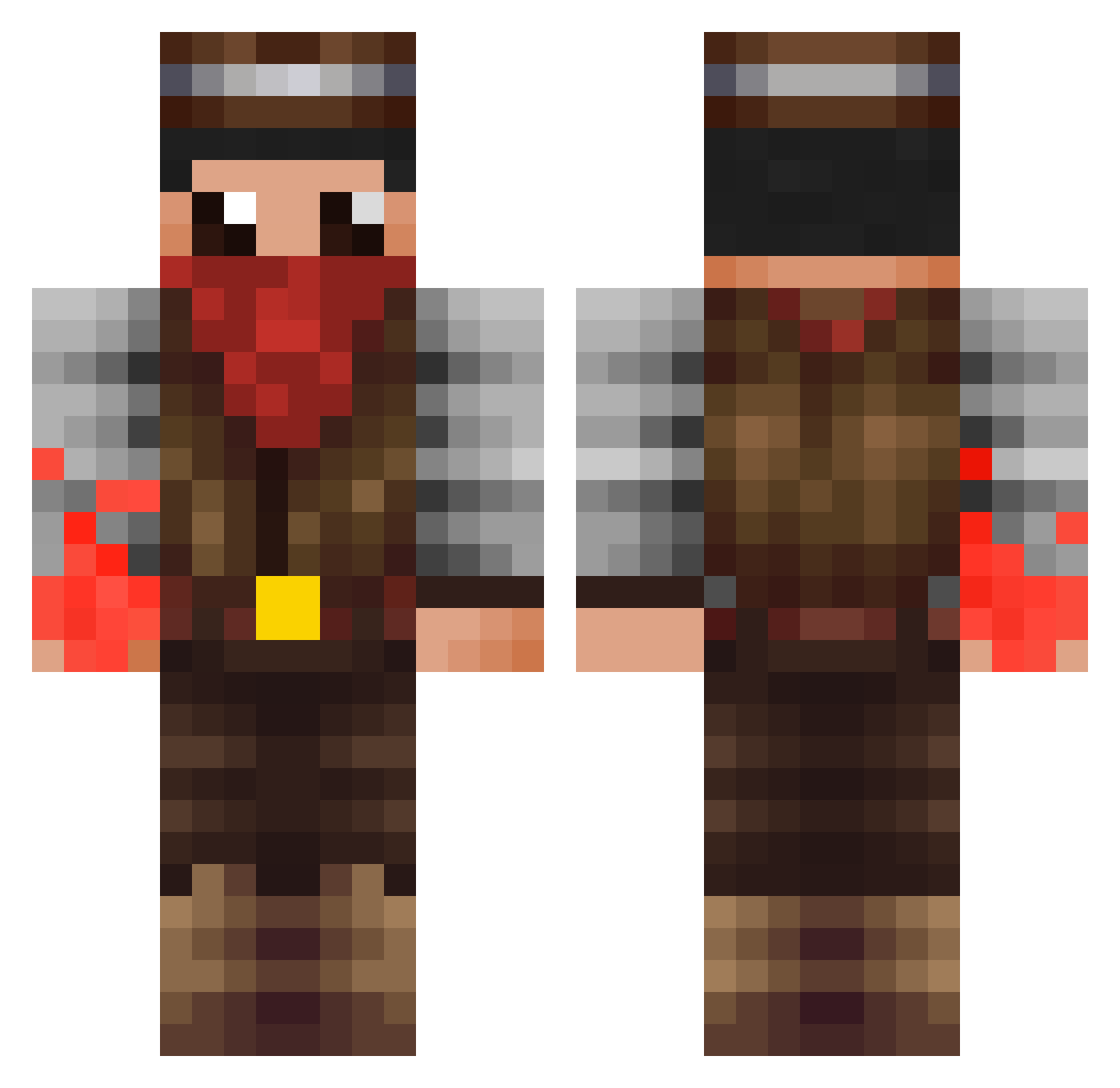Langinger Minecraft skin, front and back view