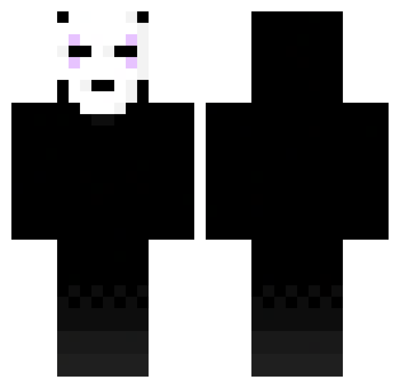 numachi0 Minecraft skin, front and back view