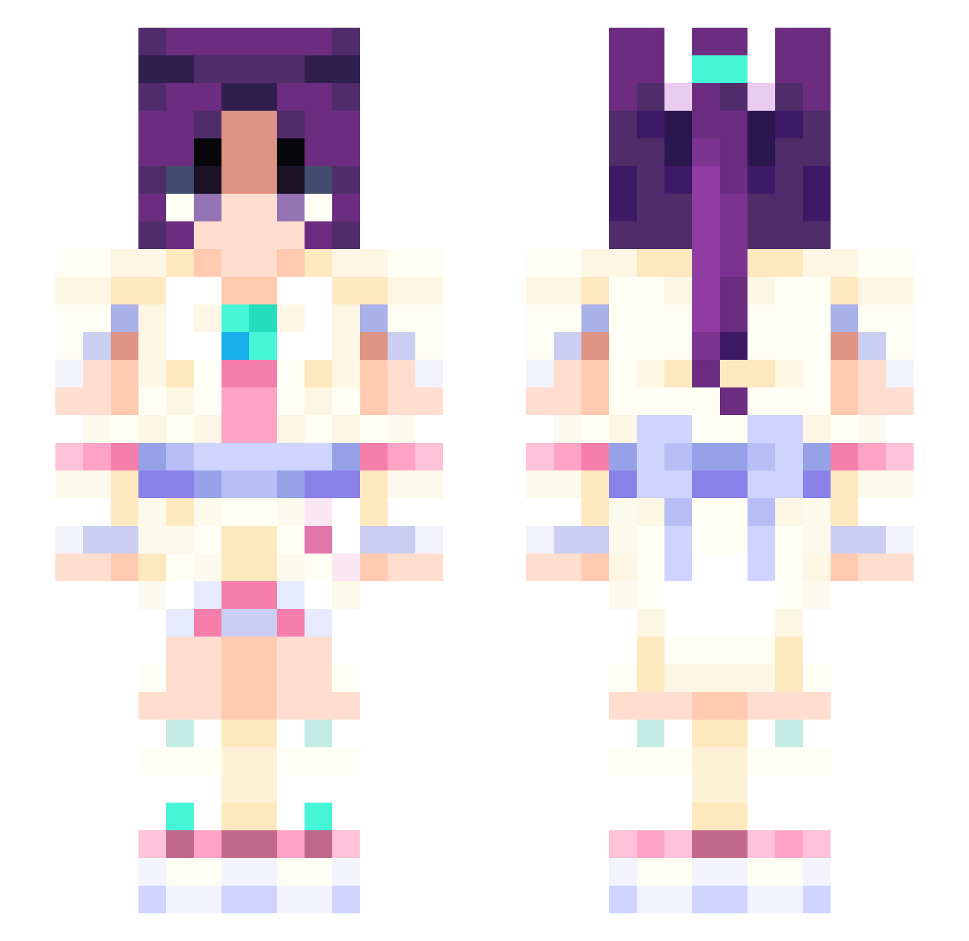 MomozonoSasha Minecraft skin, front and back view