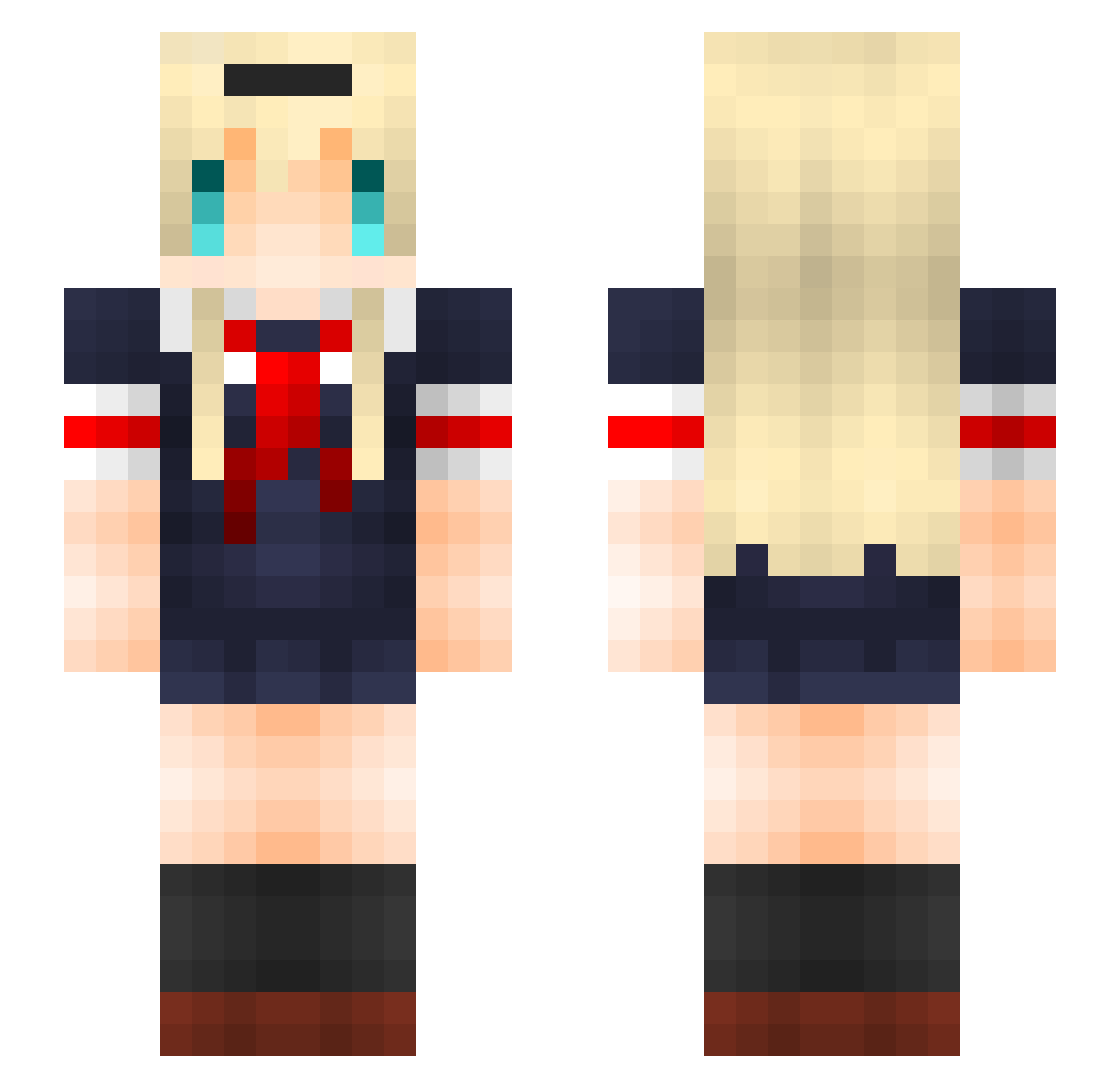 Haruka_Official Minecraft skin, front and back view