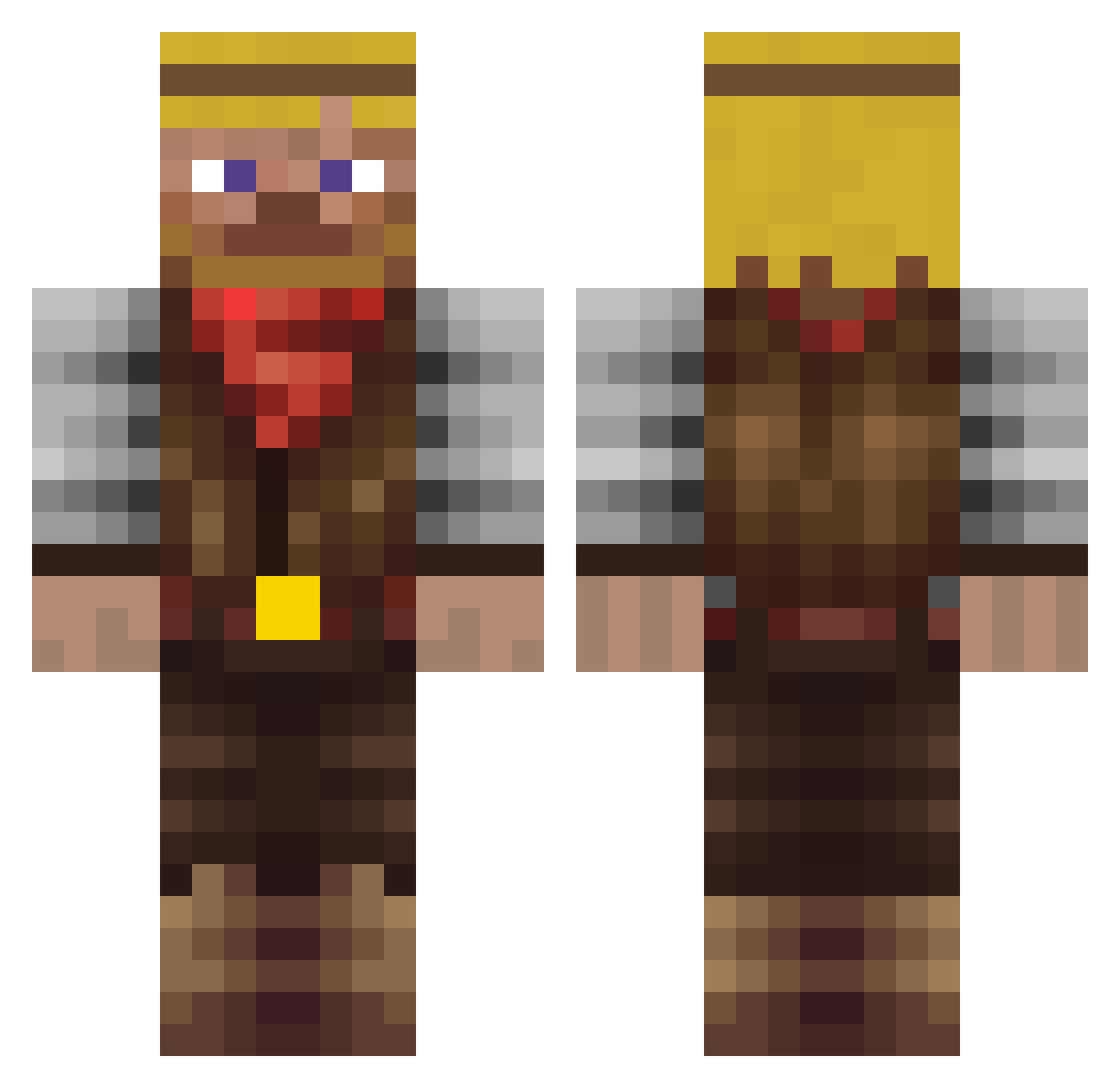 yuuechkaOwnsMe Minecraft skin, front and back view