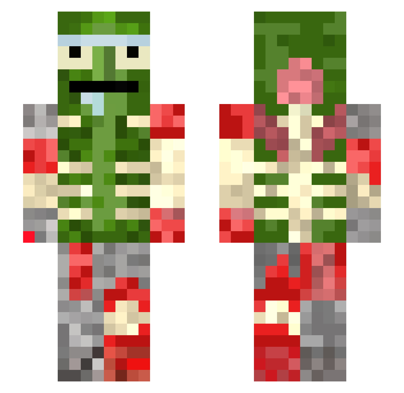 Pootatoot Minecraft skin, front and back view