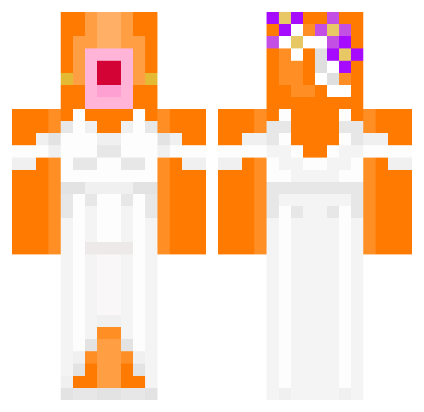 heartskyro Minecraft skin, front and back view