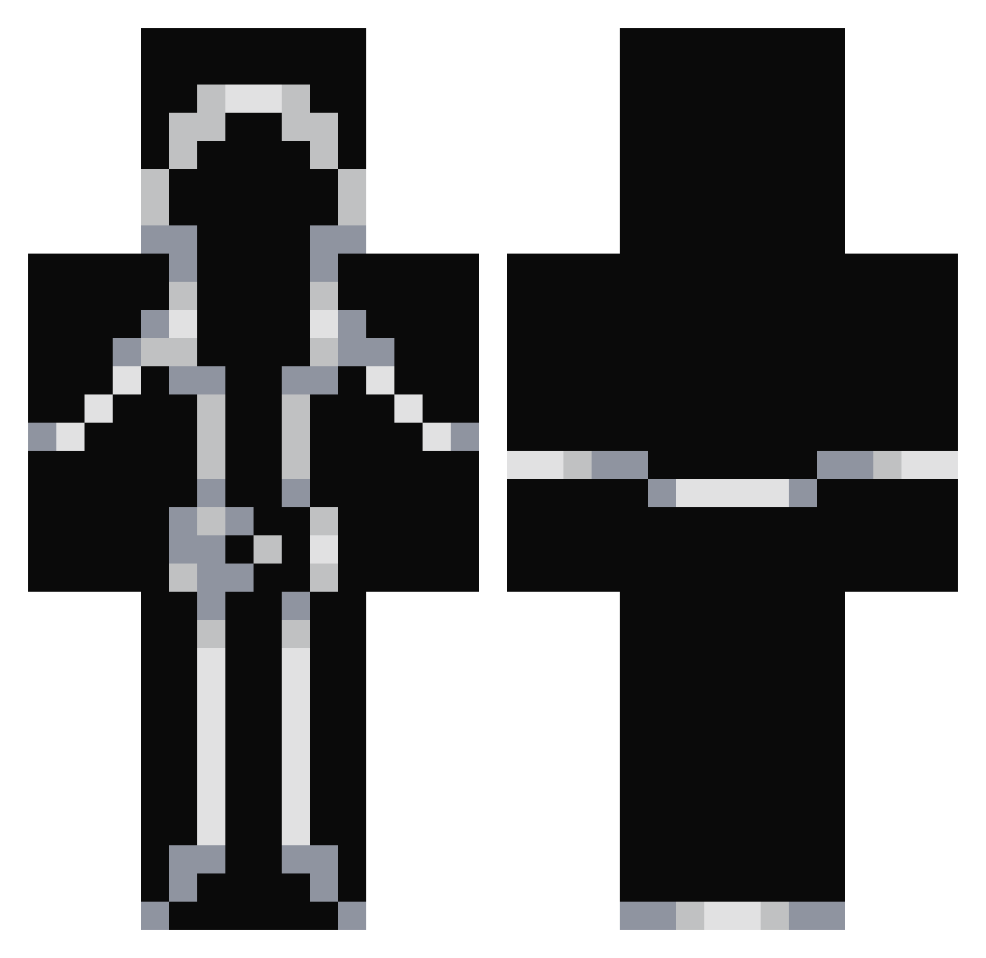 NUKIEN Minecraft skin, front and back view