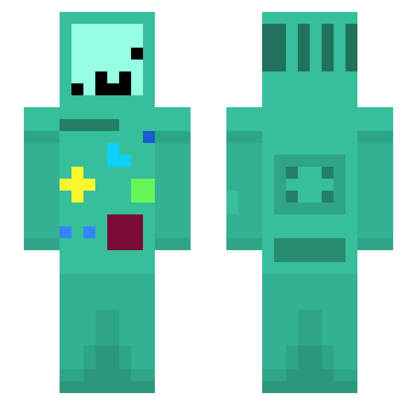 Ragonr Minecraft skin, front and back view