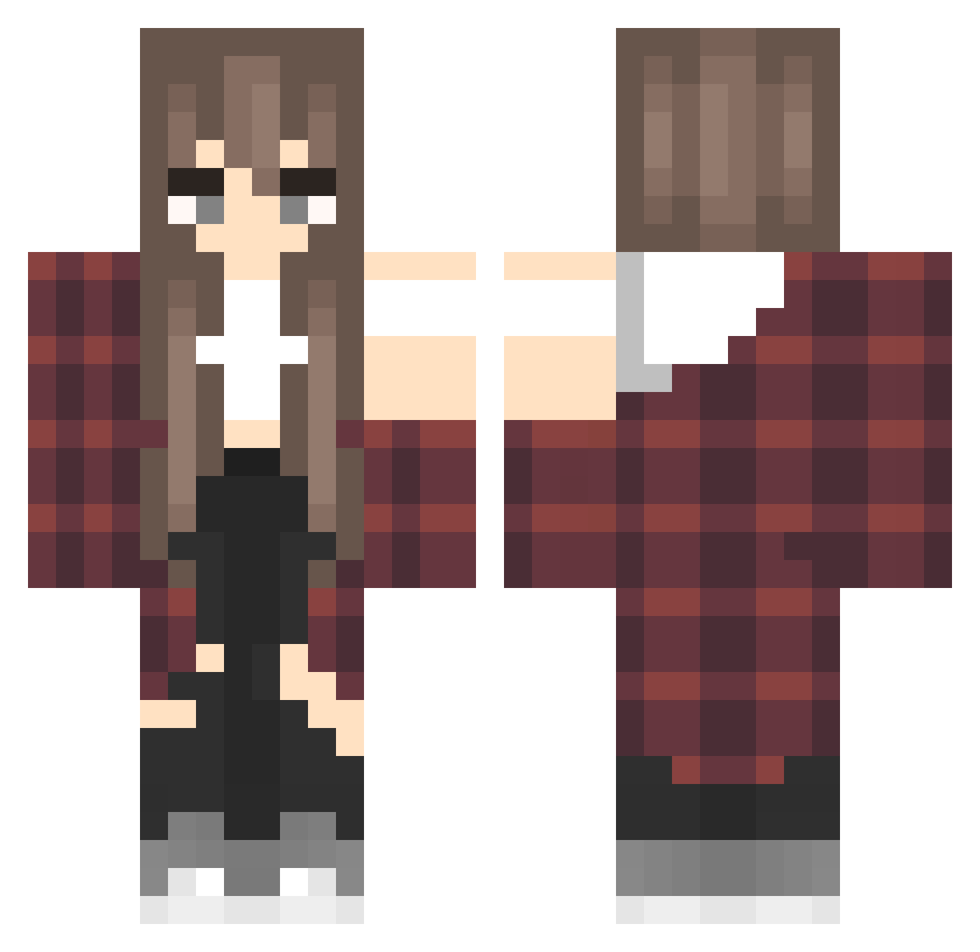 Trilogramm Minecraft skin, front and back view