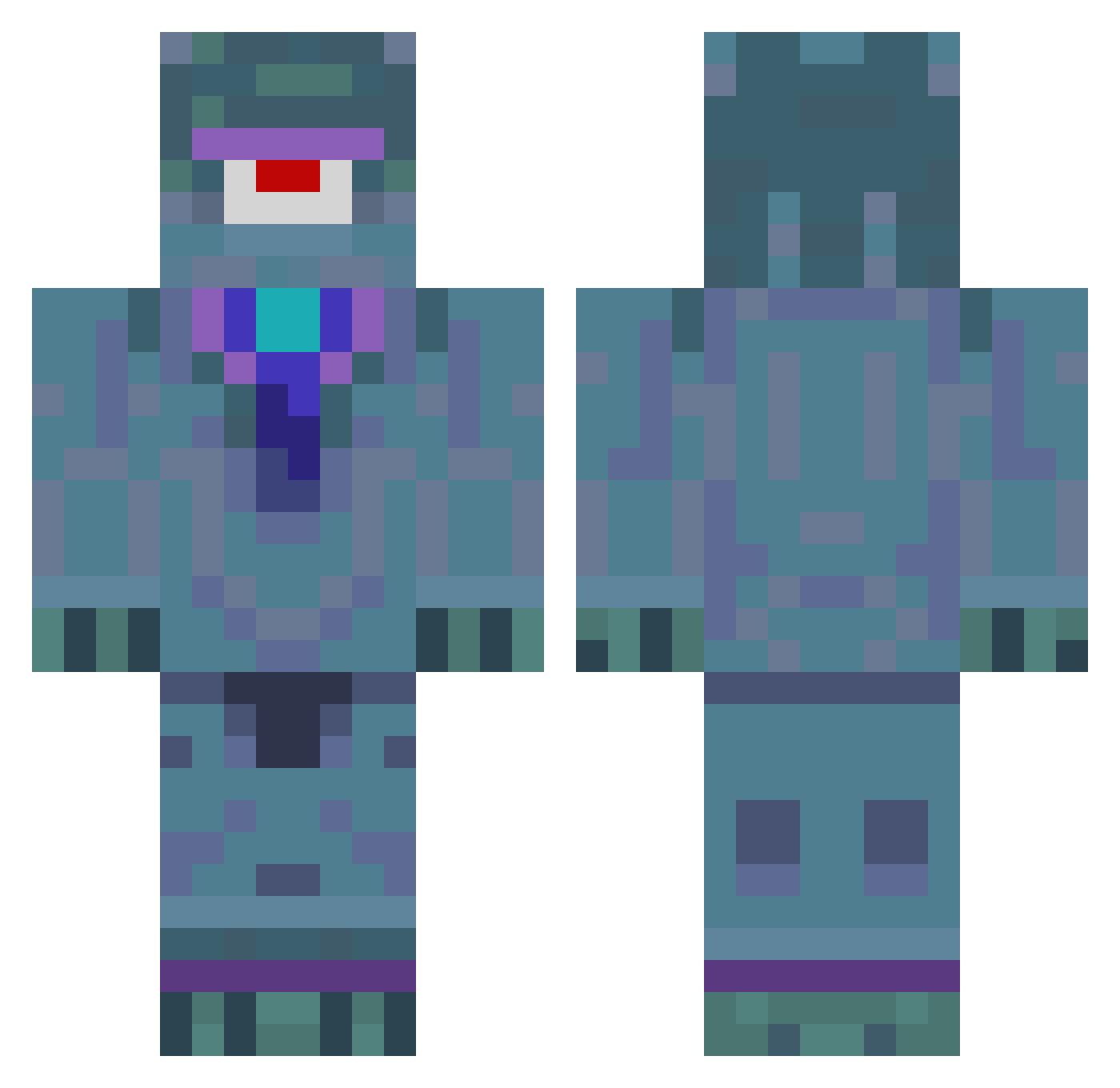 mosspotato Minecraft skin, front and back view
