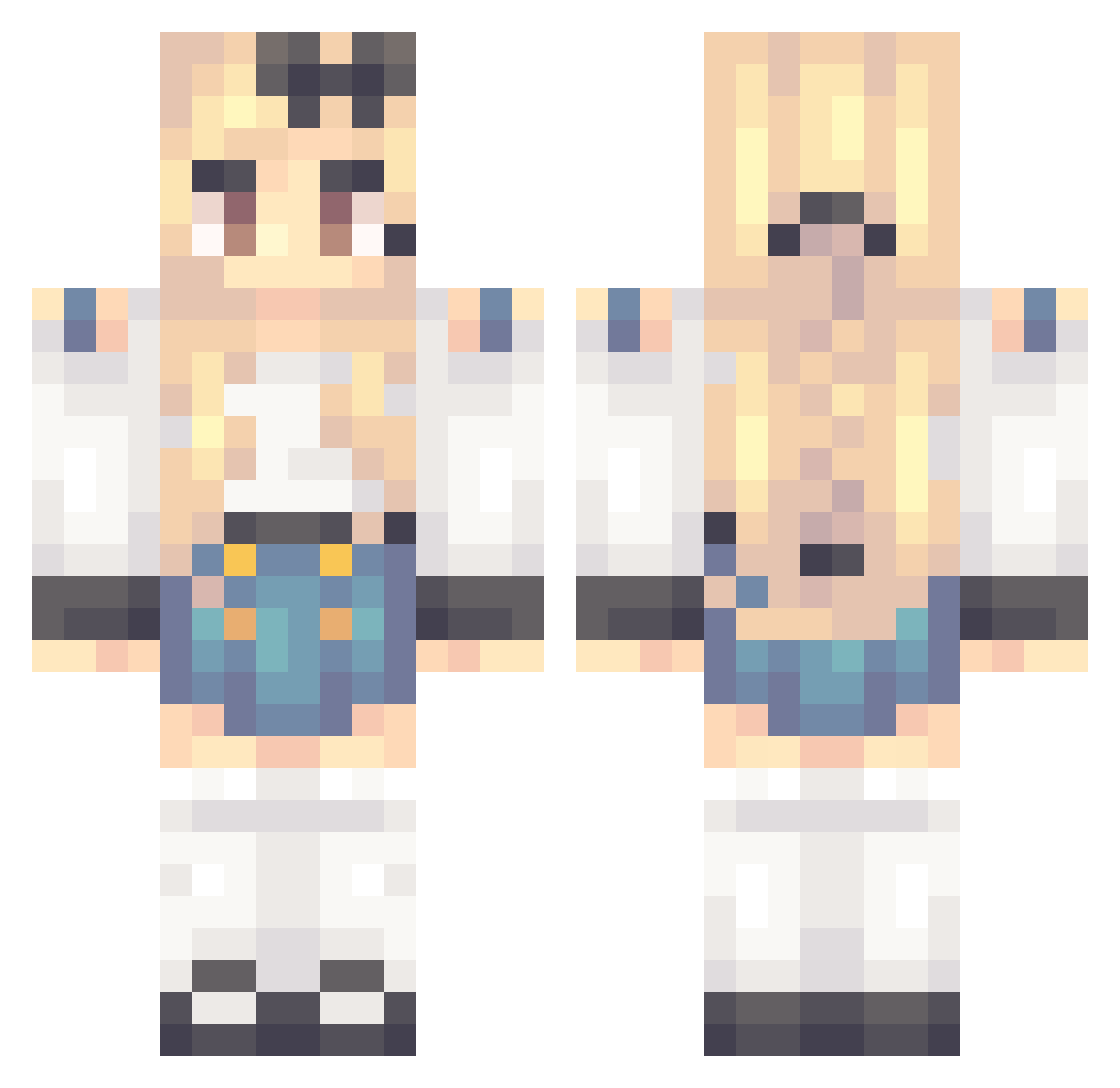 suns_smile Minecraft skin, front and back view