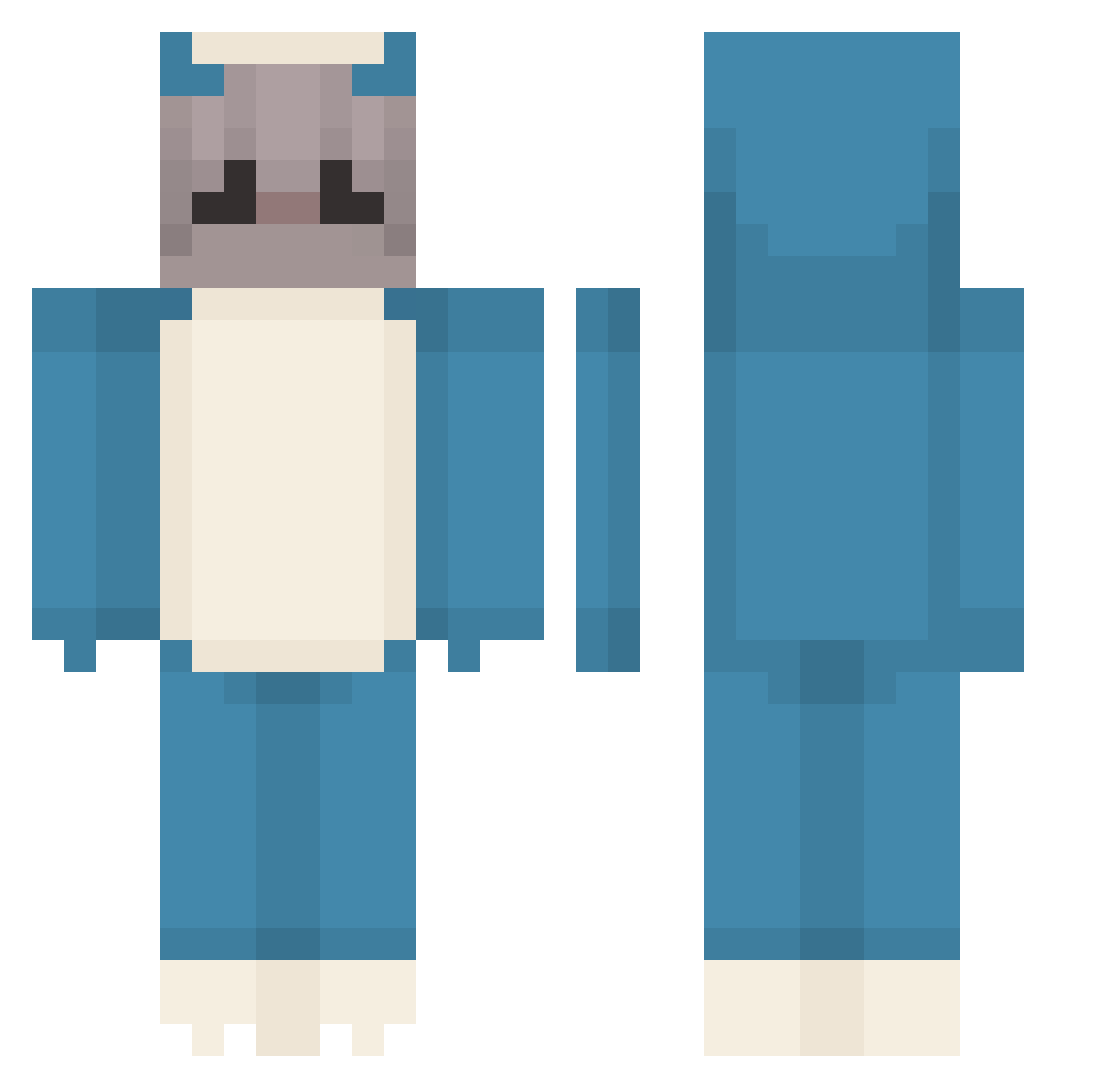 JqstRobin Minecraft skin, front and back view