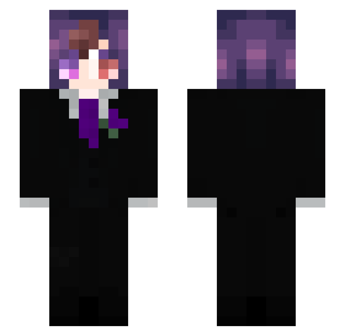 TanyaS3kine Minecraft skin, front and back view