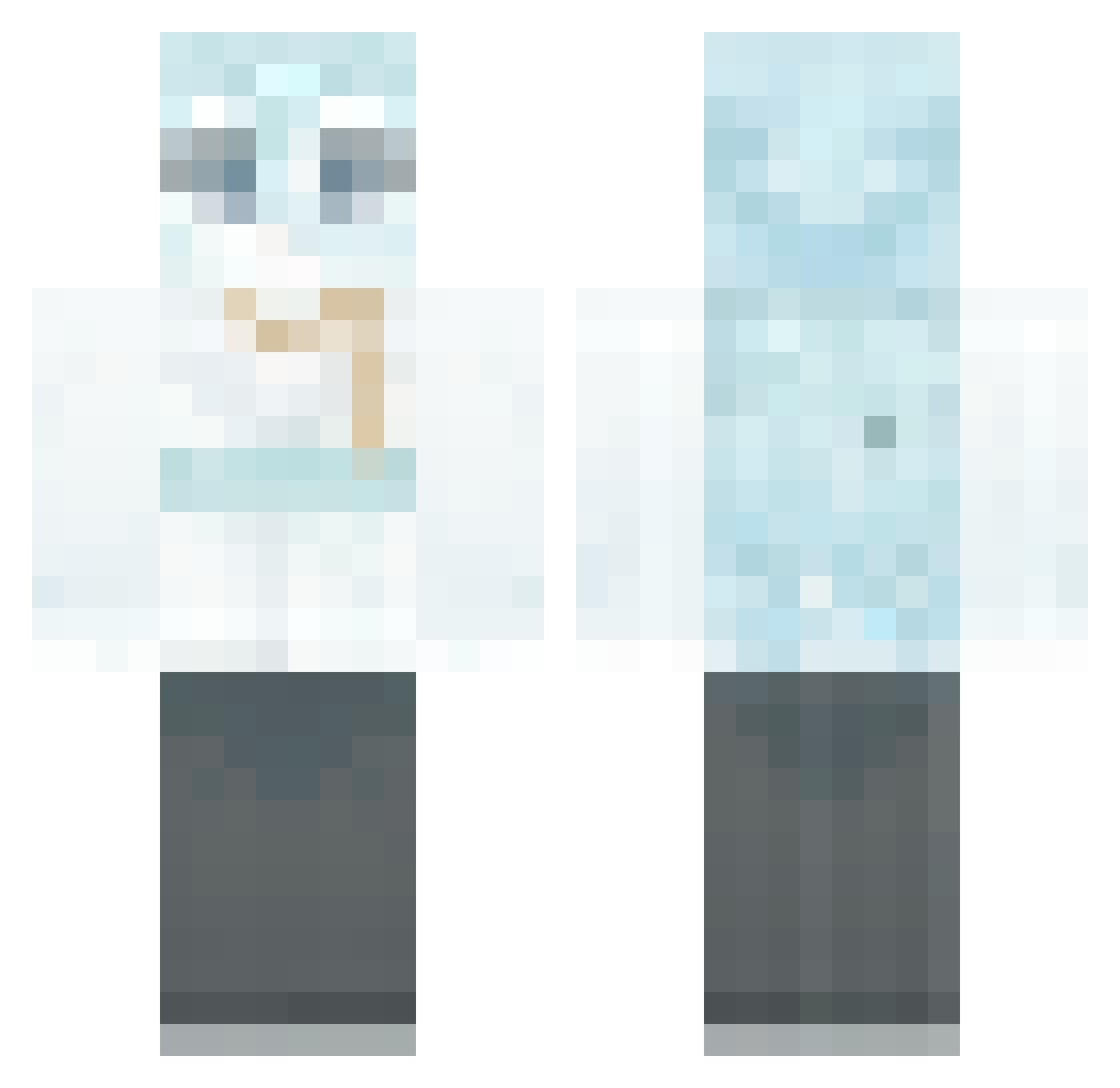 List_Otwarty Minecraft skin, front and back view