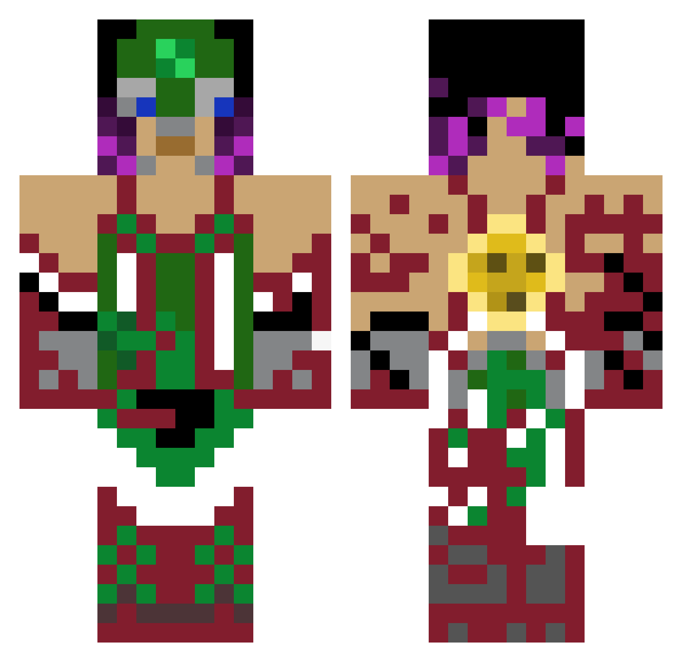 BalancedFNBR Minecraft skin, front and back view