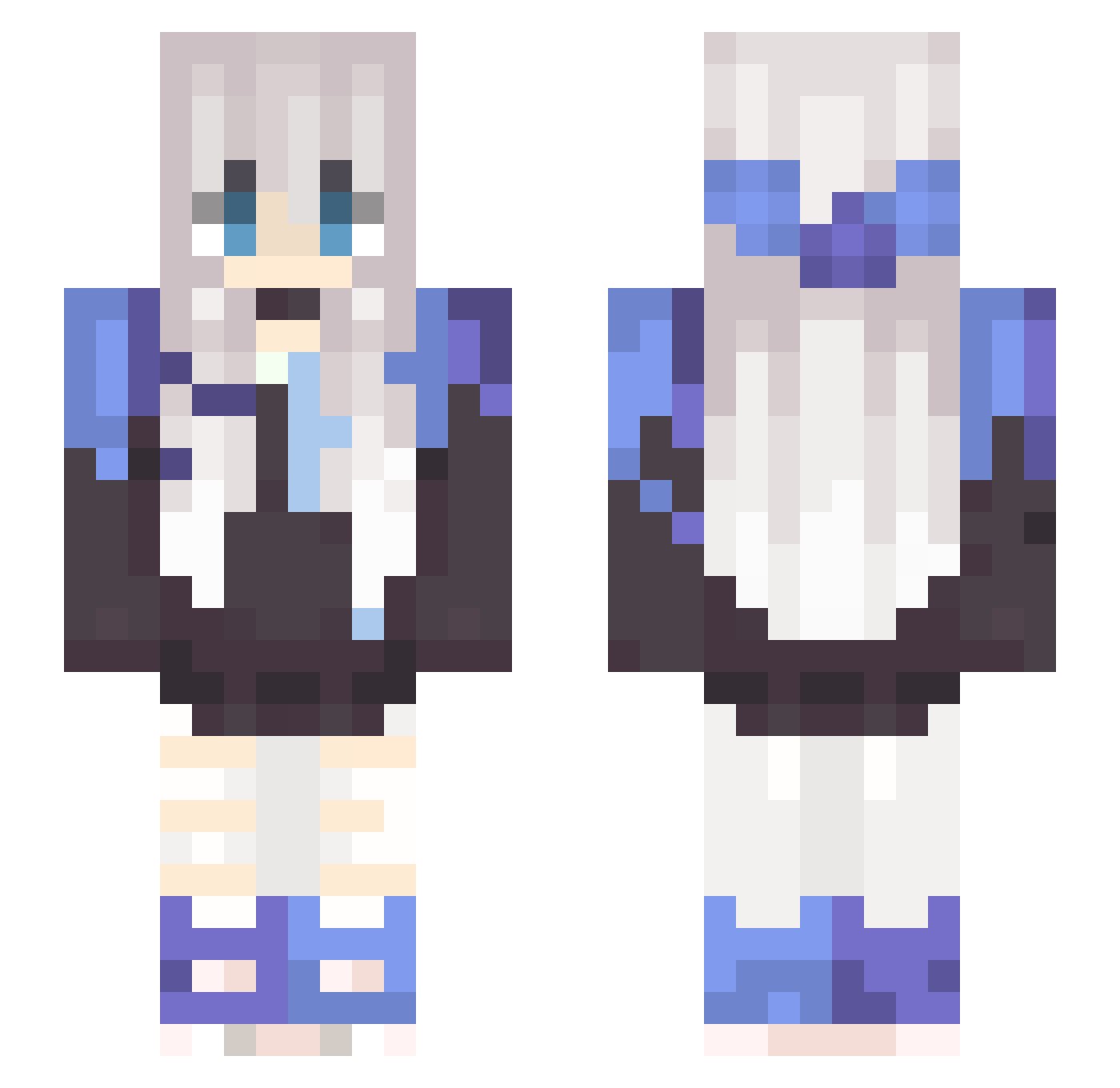 Kirtsi Minecraft skin, front and back view