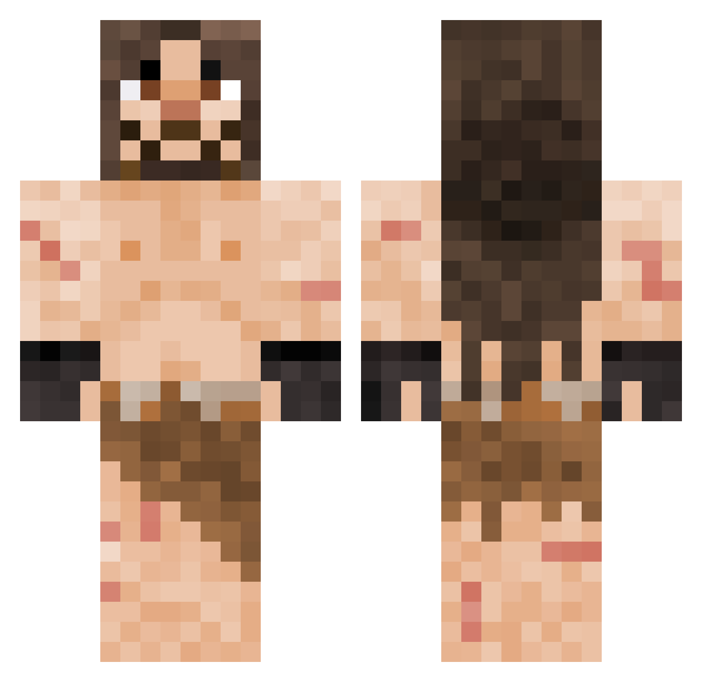Spiegelhirsch Minecraft skin, front and back view