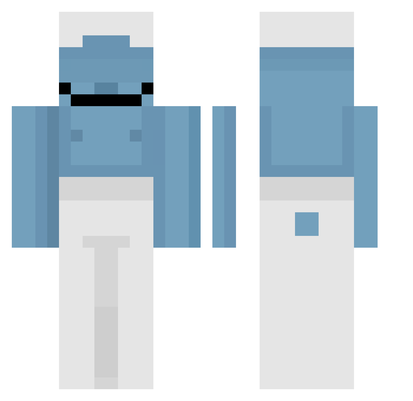 LLucious Minecraft skin, front and back view