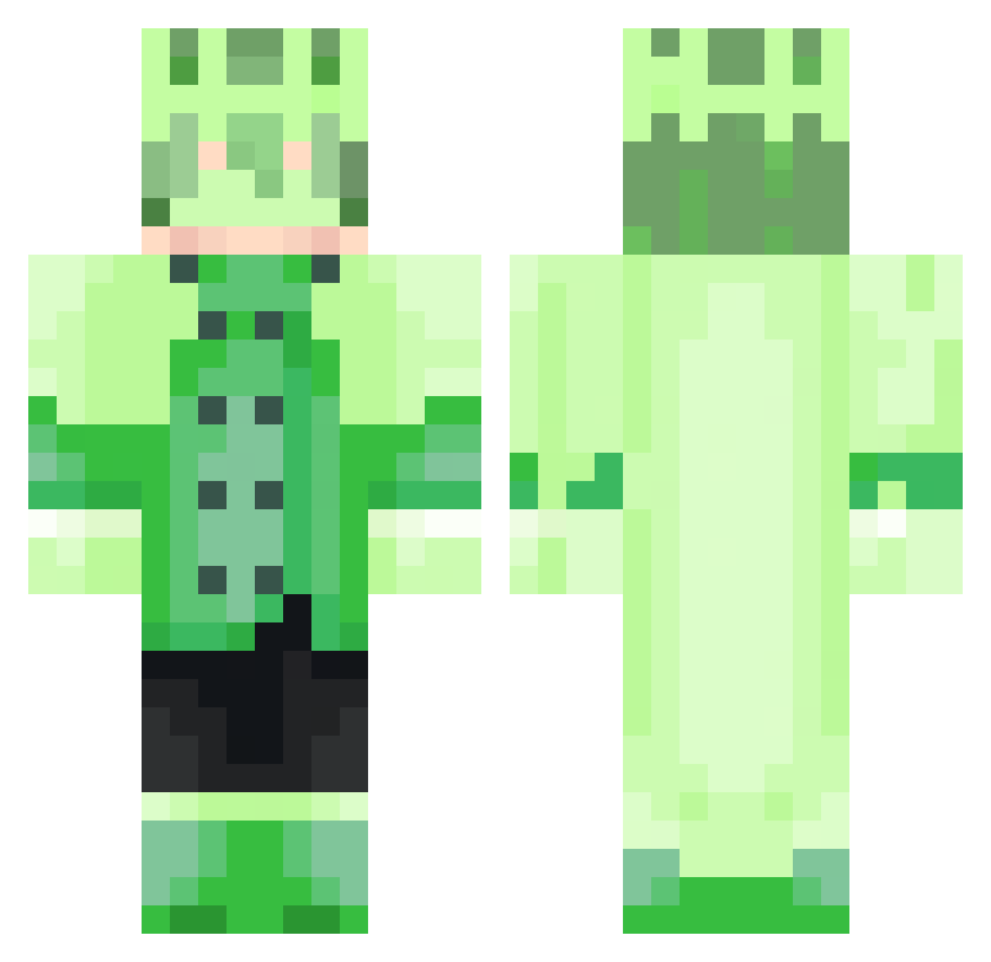 Seven_yaiba Minecraft skin, front and back view